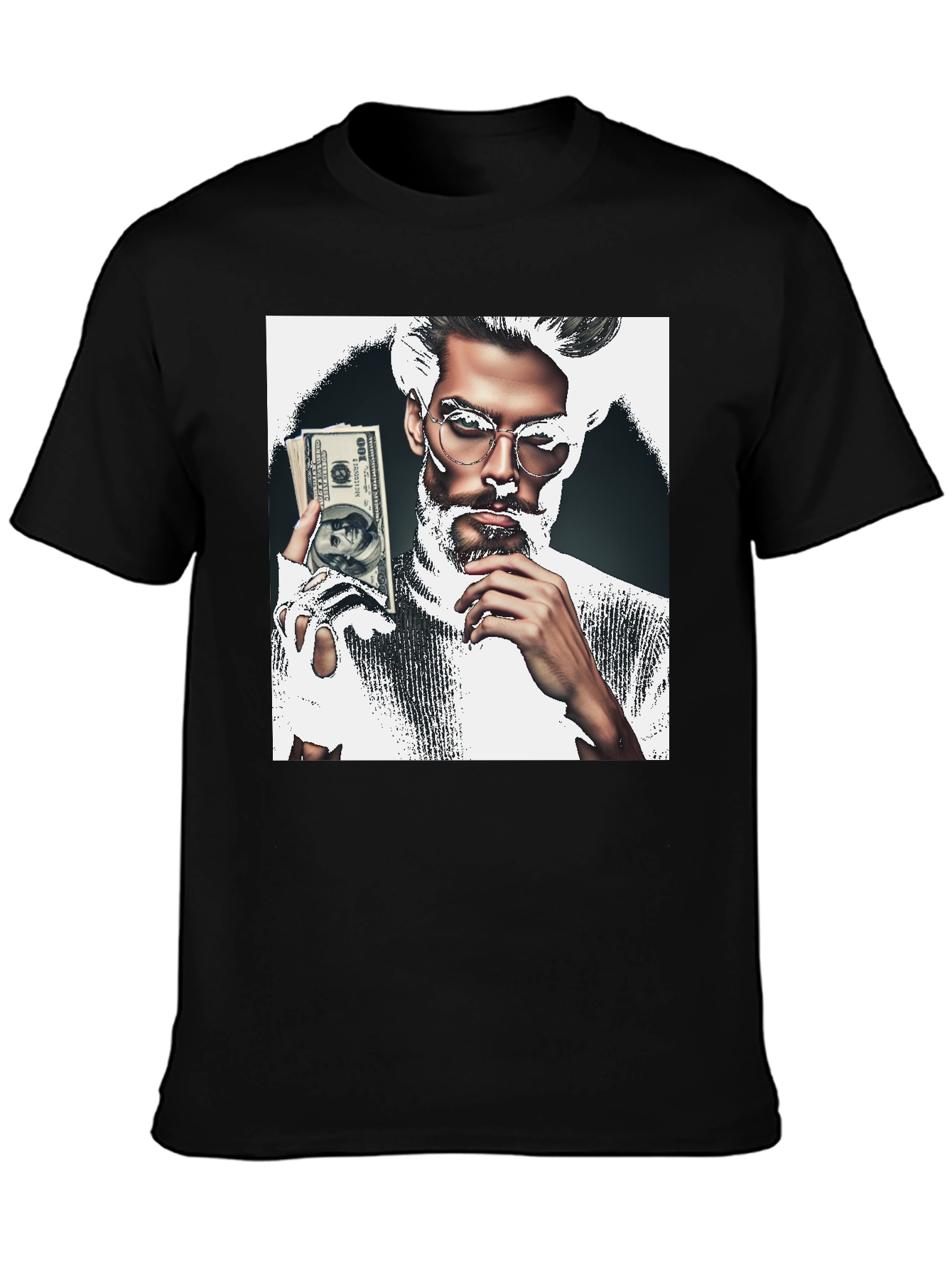 Stylish Graphic Tee - Man with Money
