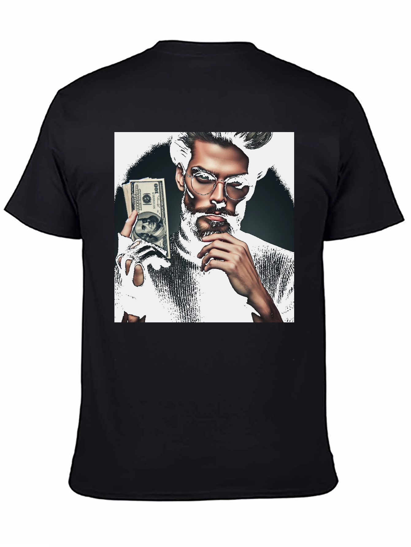 Stylish Graphic Tee - Man with Money