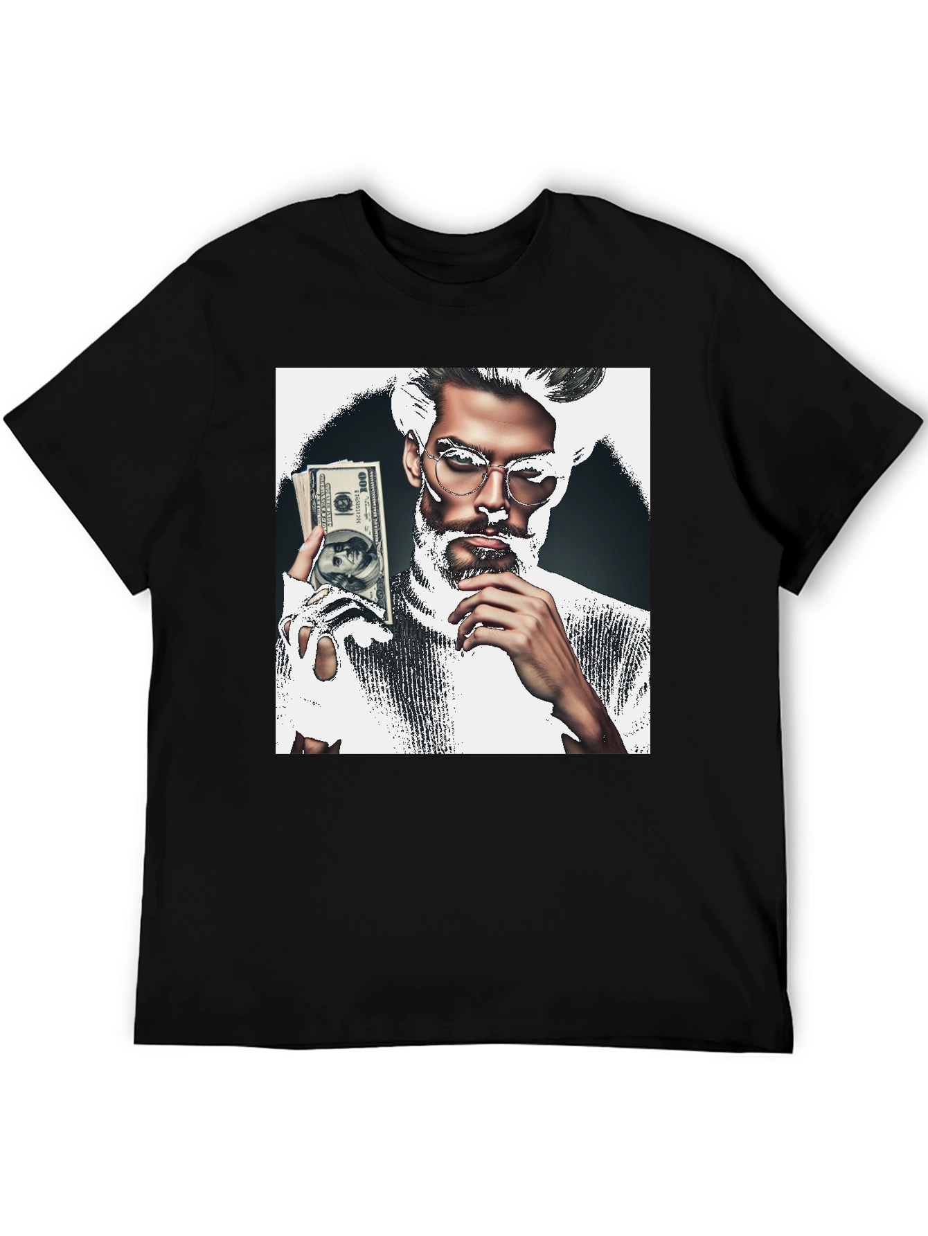 Stylish Graphic Tee - Man with Money