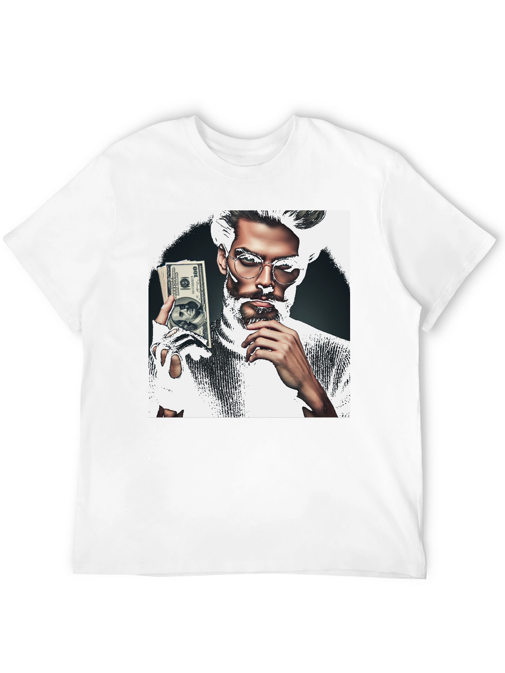 Stylish Graphic Tee - Man with Money