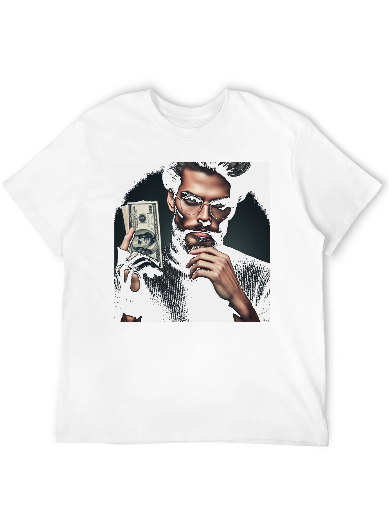 Stylish Graphic Tee - Man with Money