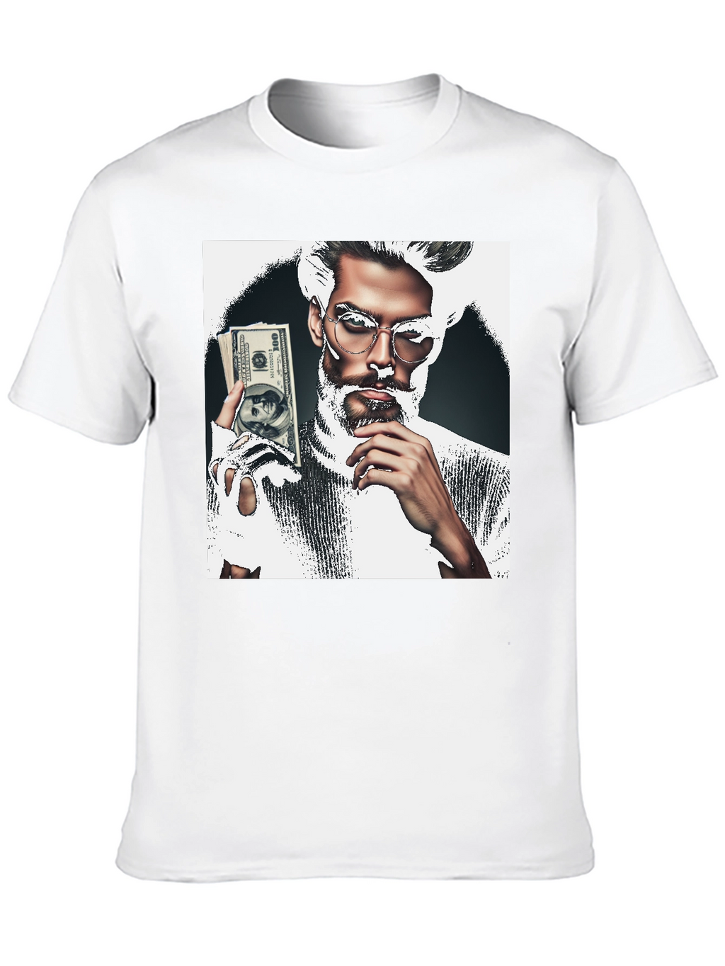 Stylish Graphic Tee - Man with Money