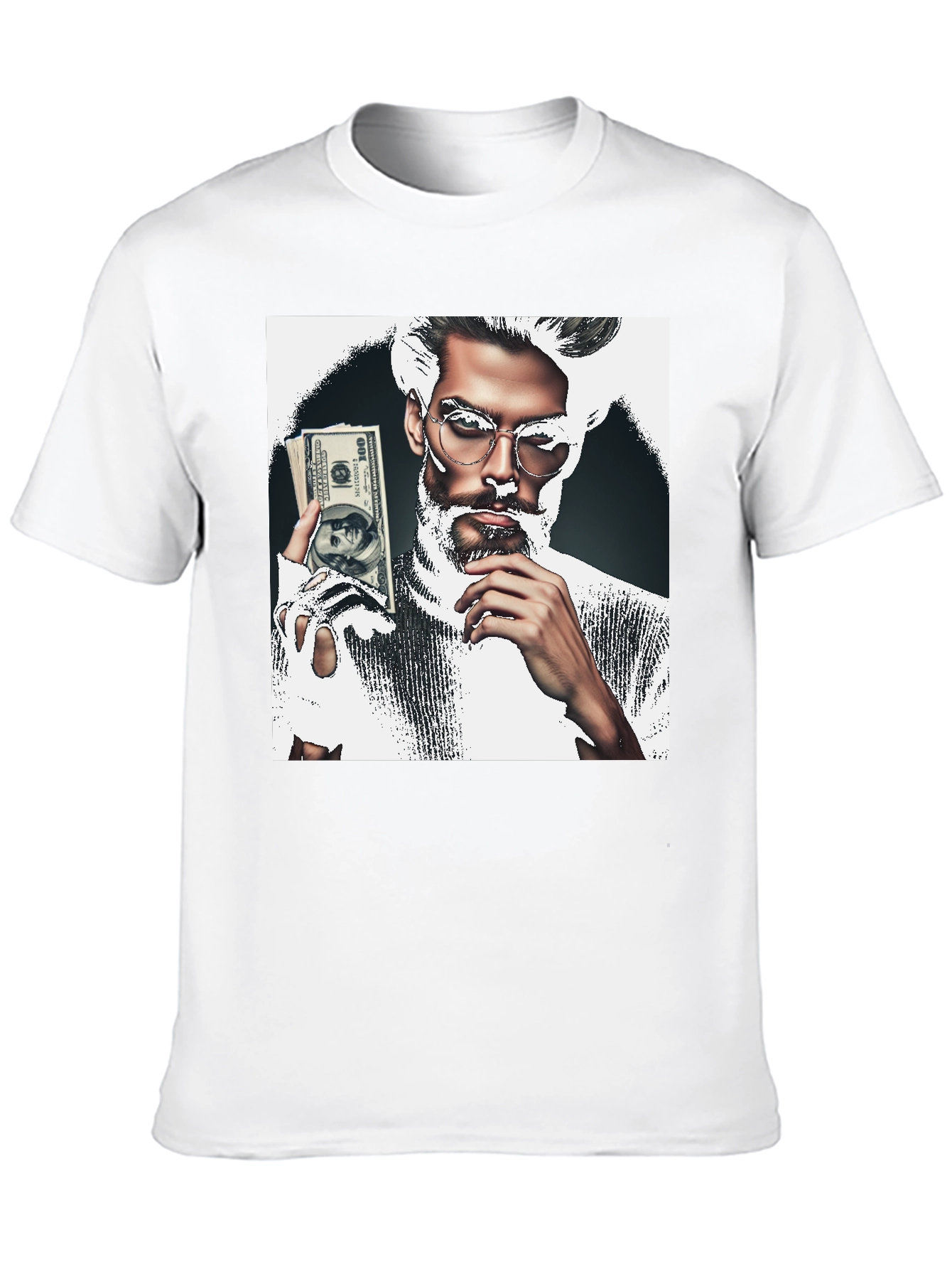 Stylish Graphic Tee - Man with Money