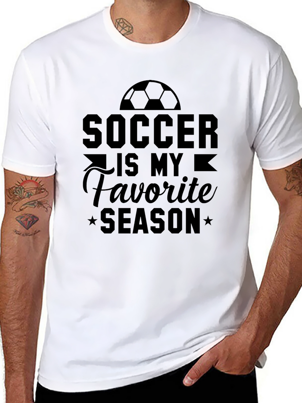 Soccer is My Favorite Season Black T-Shirt