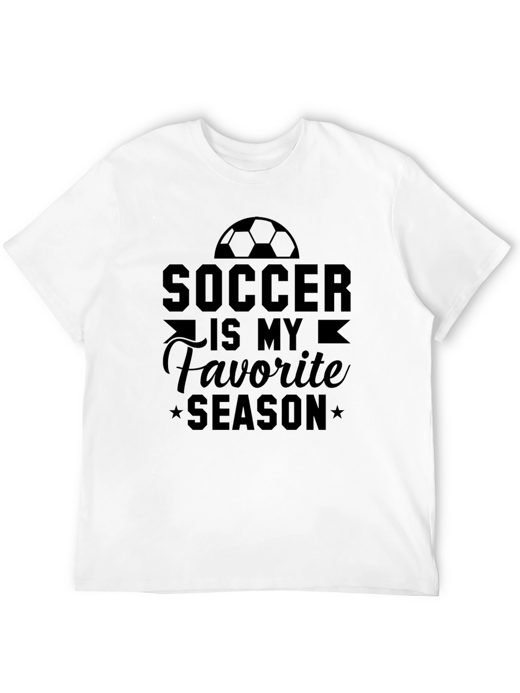 Soccer is My Favorite Season Black T-Shirt