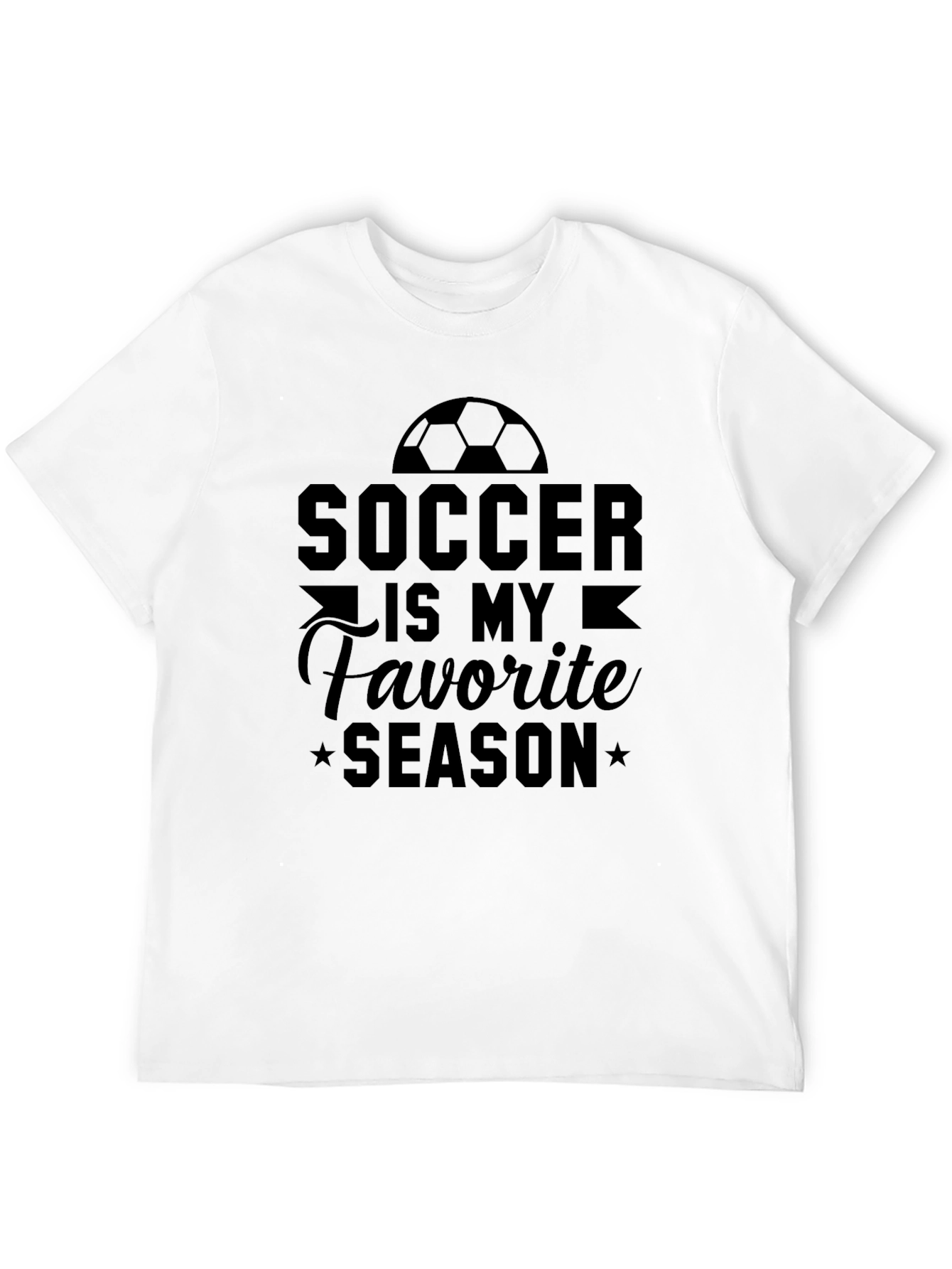 Soccer is My Favorite Season Black T-Shirt