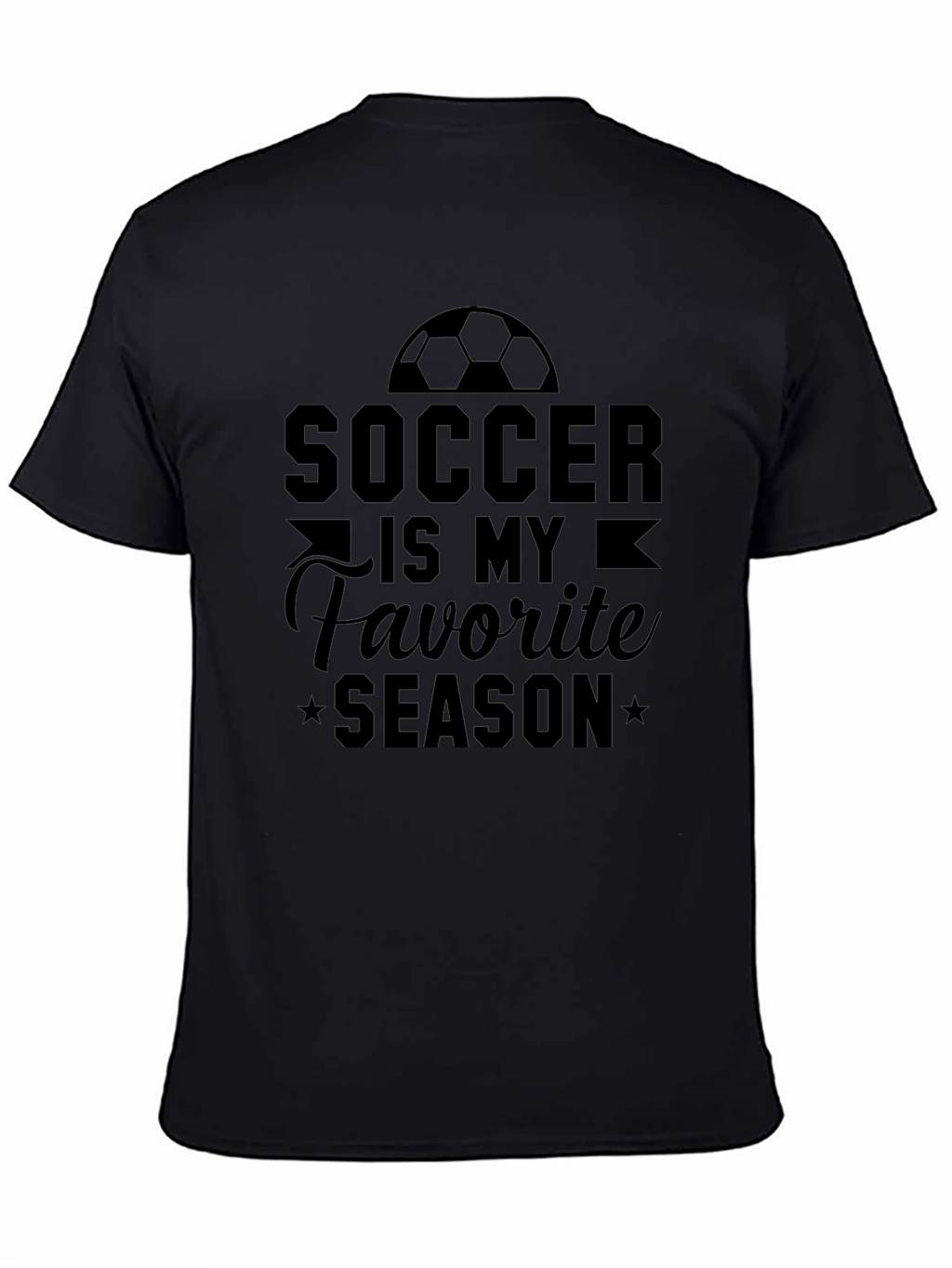 Soccer is My Favorite Season Black T-Shirt
