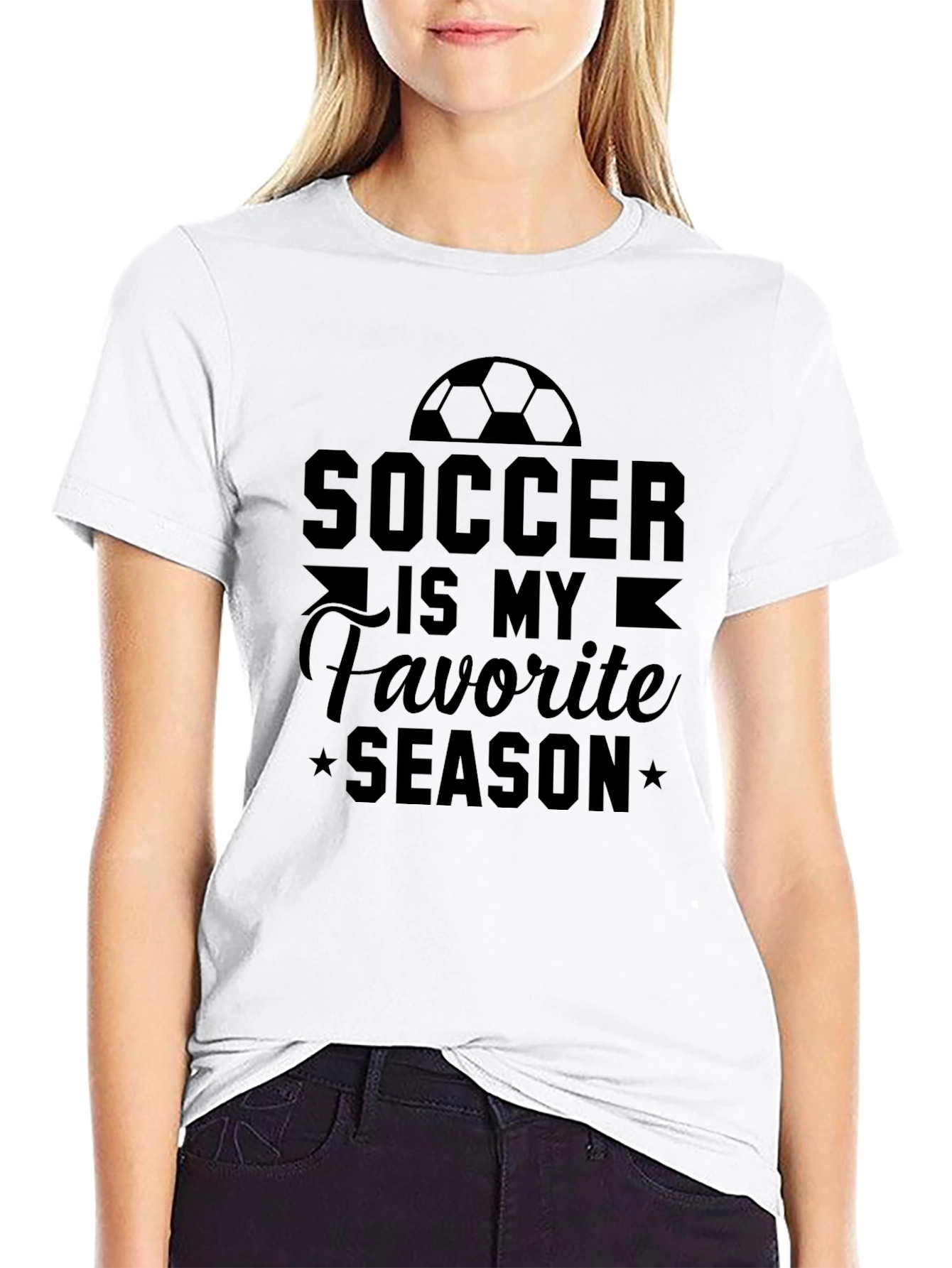 Soccer is My Favorite Season Black T-Shirt