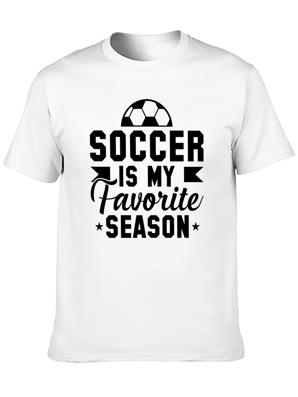 Soccer is My Favorite Season Black T-Shirt