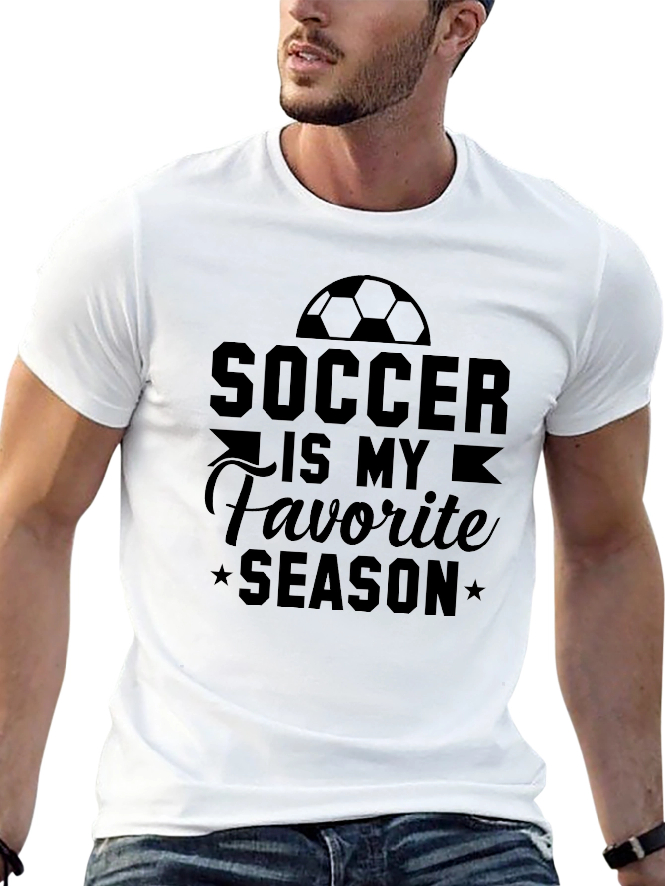 Soccer is My Favorite Season Black T-Shirt