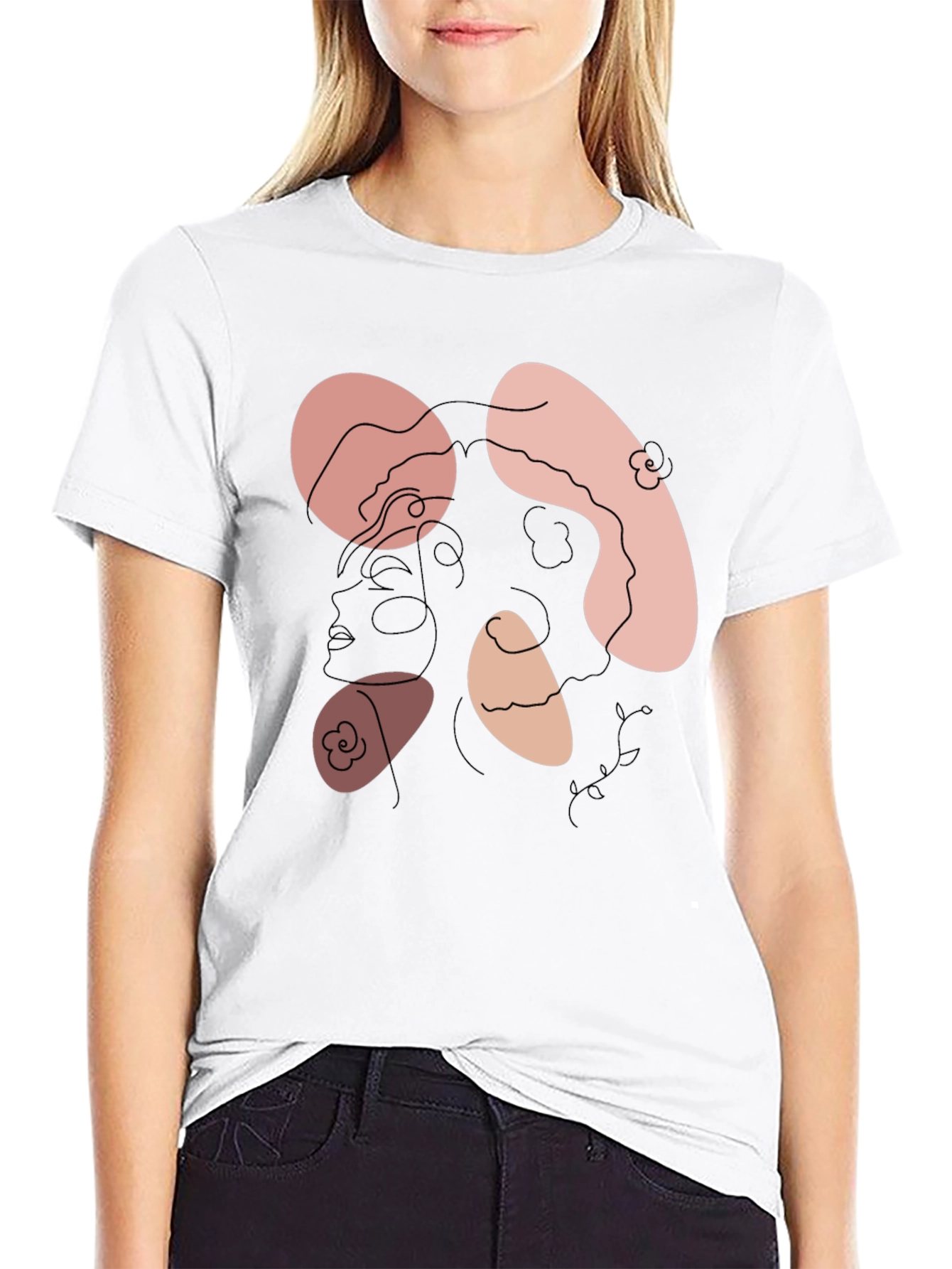 Abstract Face Graphic Tee - Modern Art Shirt