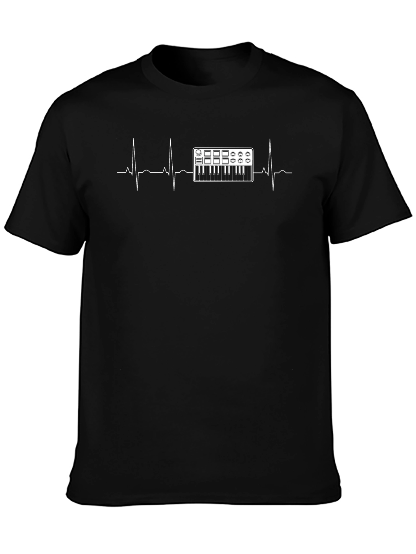 DJ Heartbeat Graphic Tee - Black Cotton T-Shirt