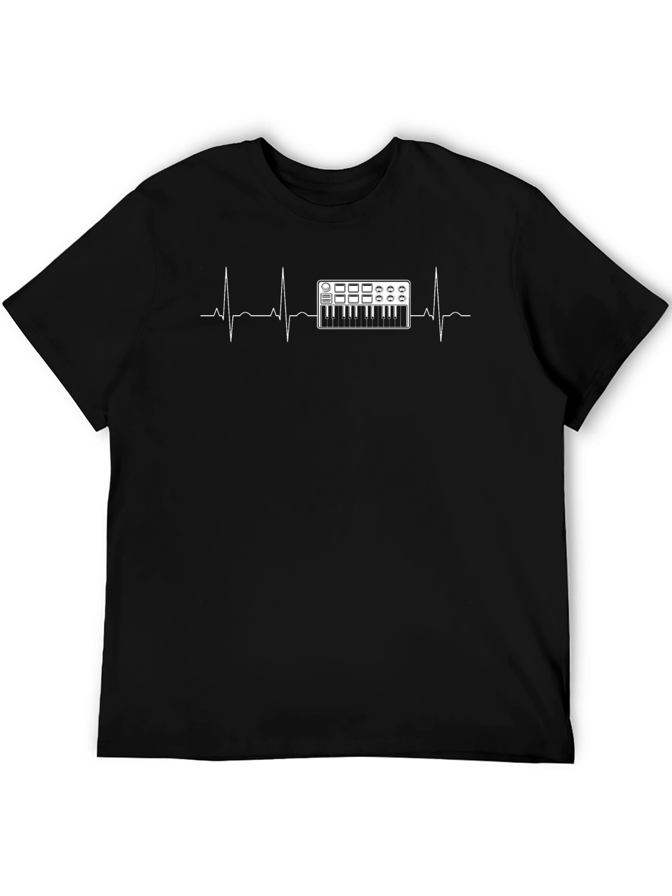 DJ Heartbeat Graphic Tee - Black Cotton T-Shirt