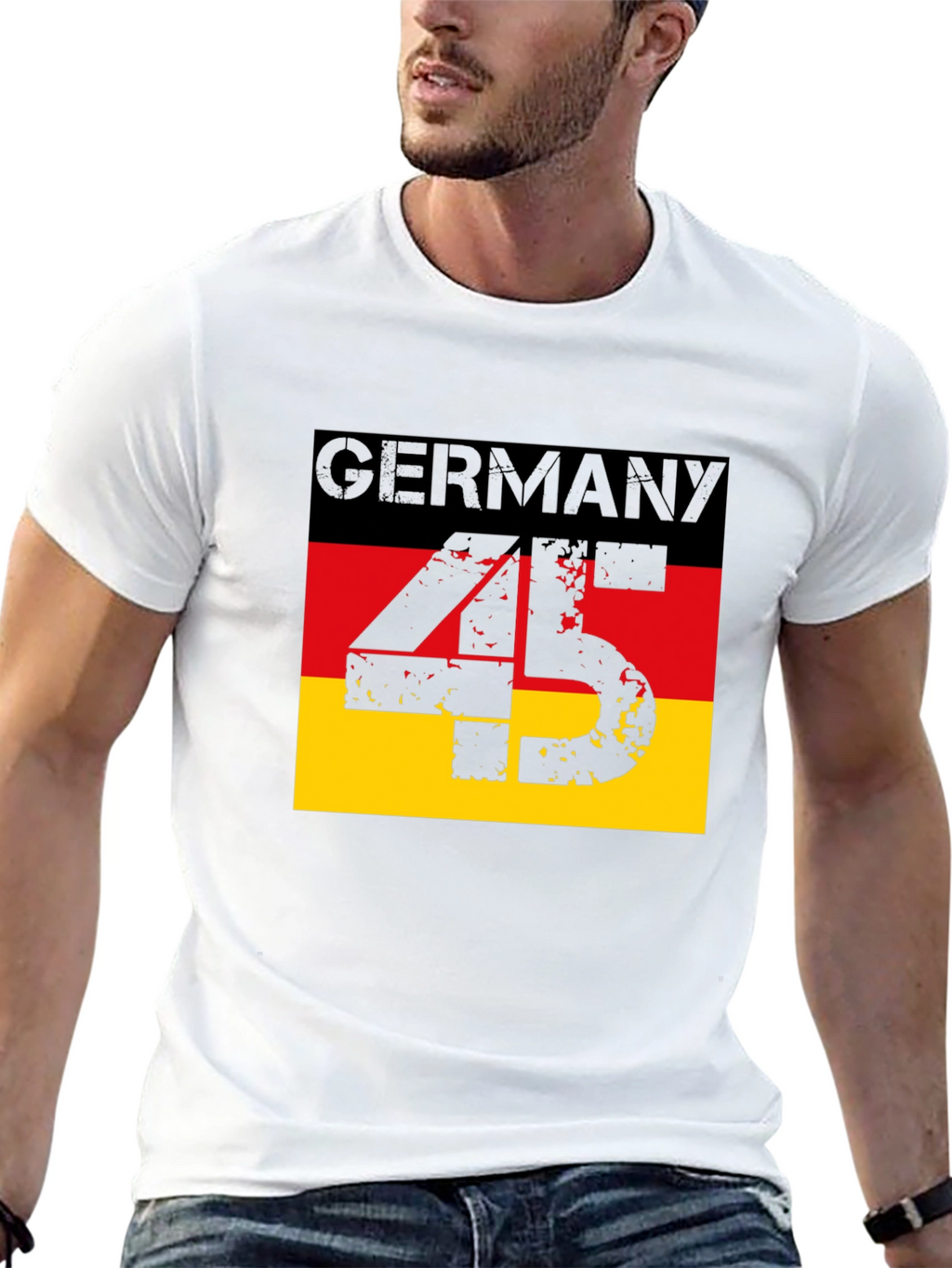 Germany Flag T-Shirt - Distressed 45 Design
