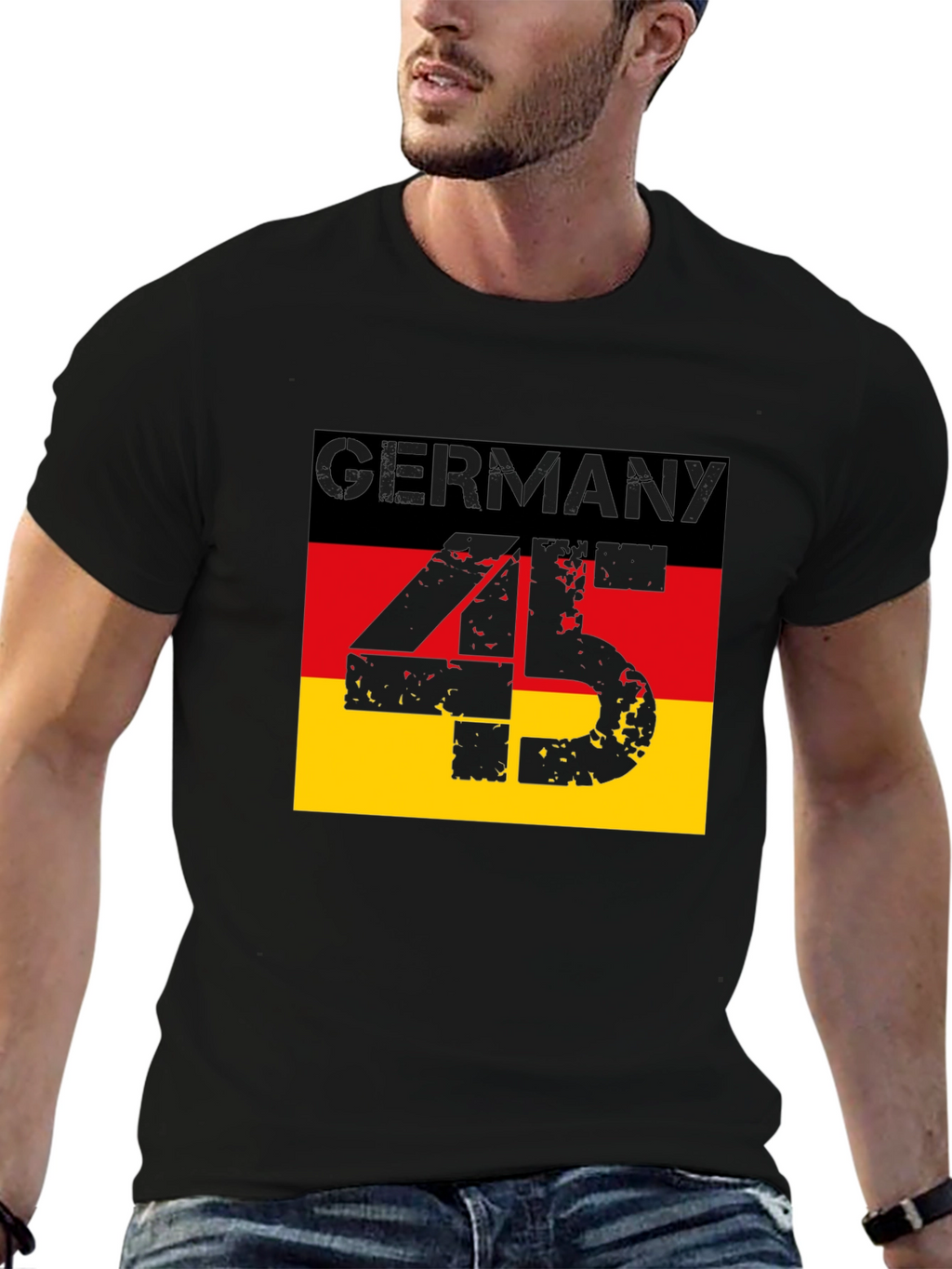 Germany Flag T-Shirt - Distressed 45 Design