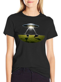 UFO Abduction Cows Graphic T-Shirt