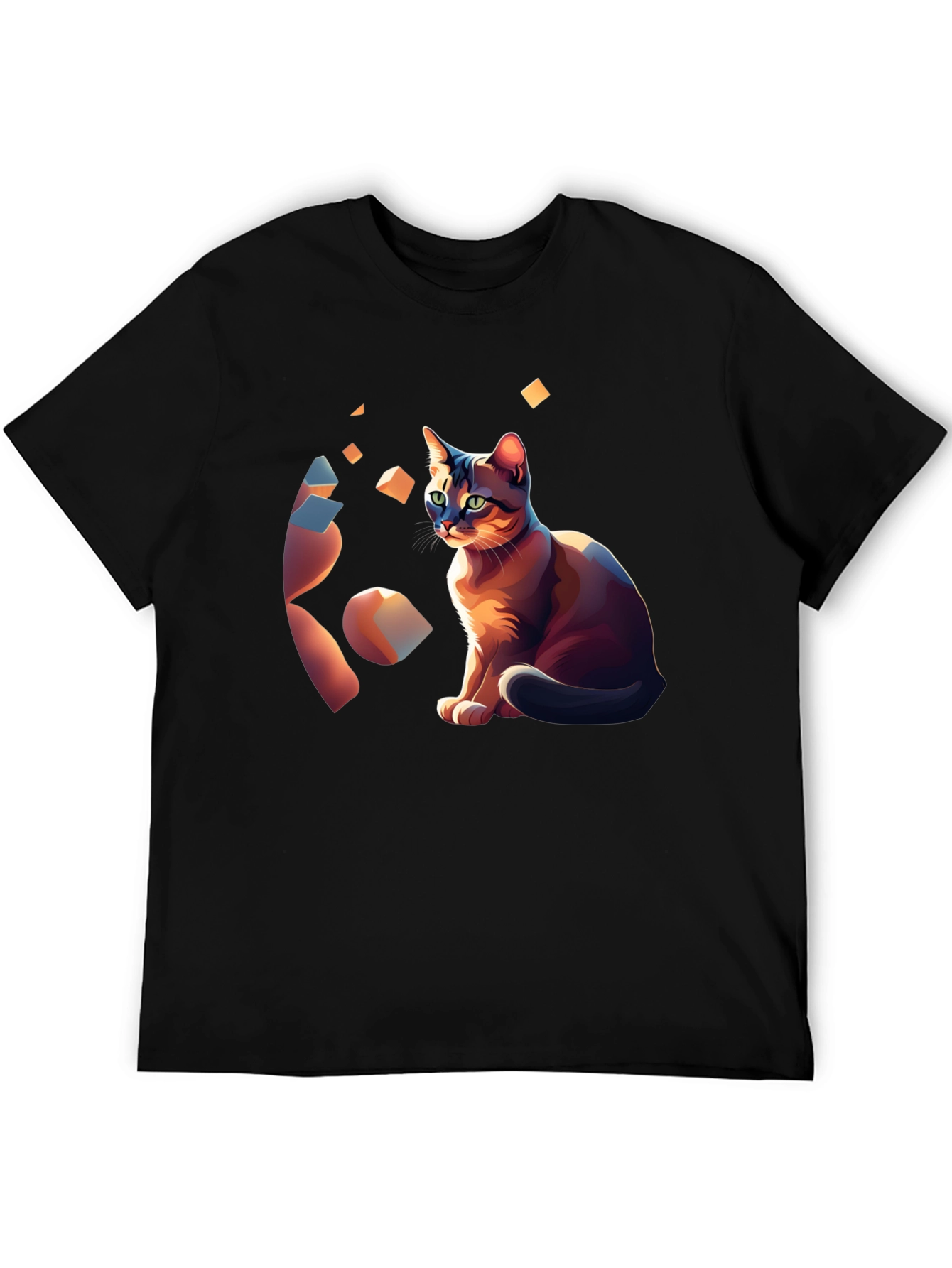 Abstract Cat Art Graphic Tee - Stylish Unisex Shirt