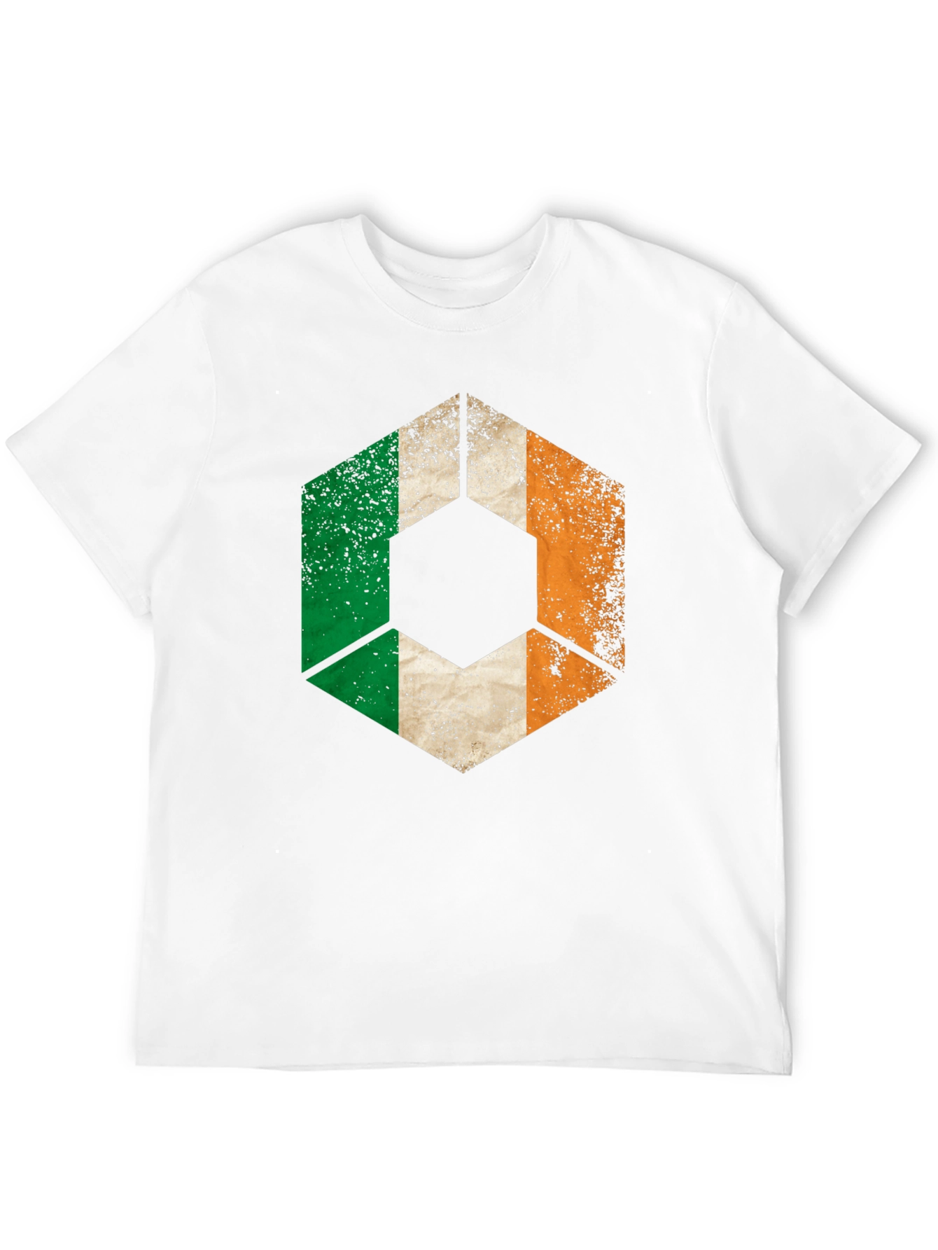 Ireland Flag Geometric T-Shirt - Distressed Graphic Tee