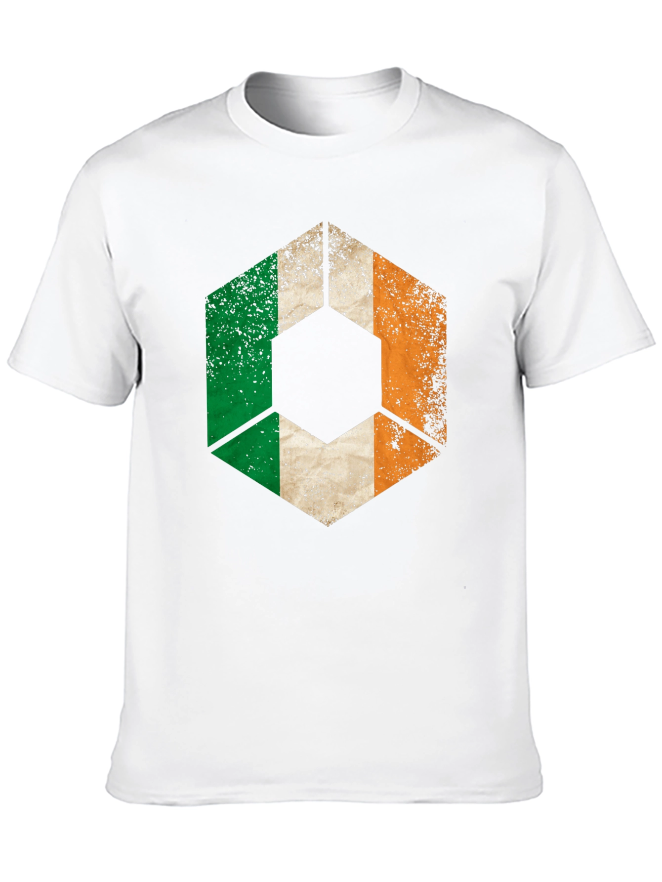 Ireland Flag Geometric T-Shirt - Distressed Graphic Tee