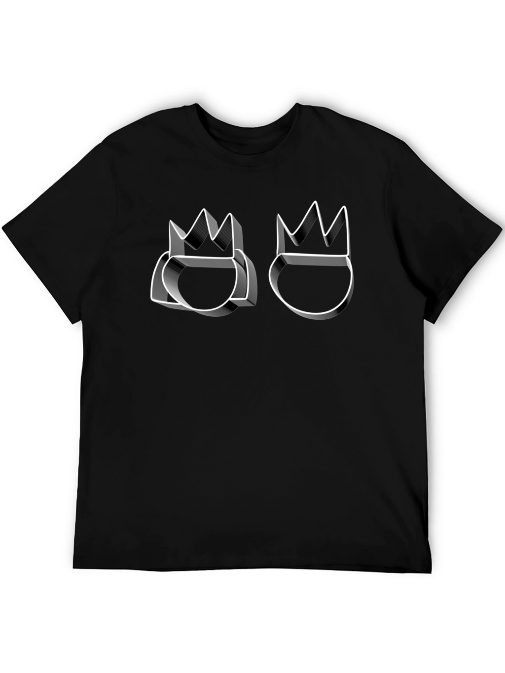 Graphic Black T-Shirt with Crown Design