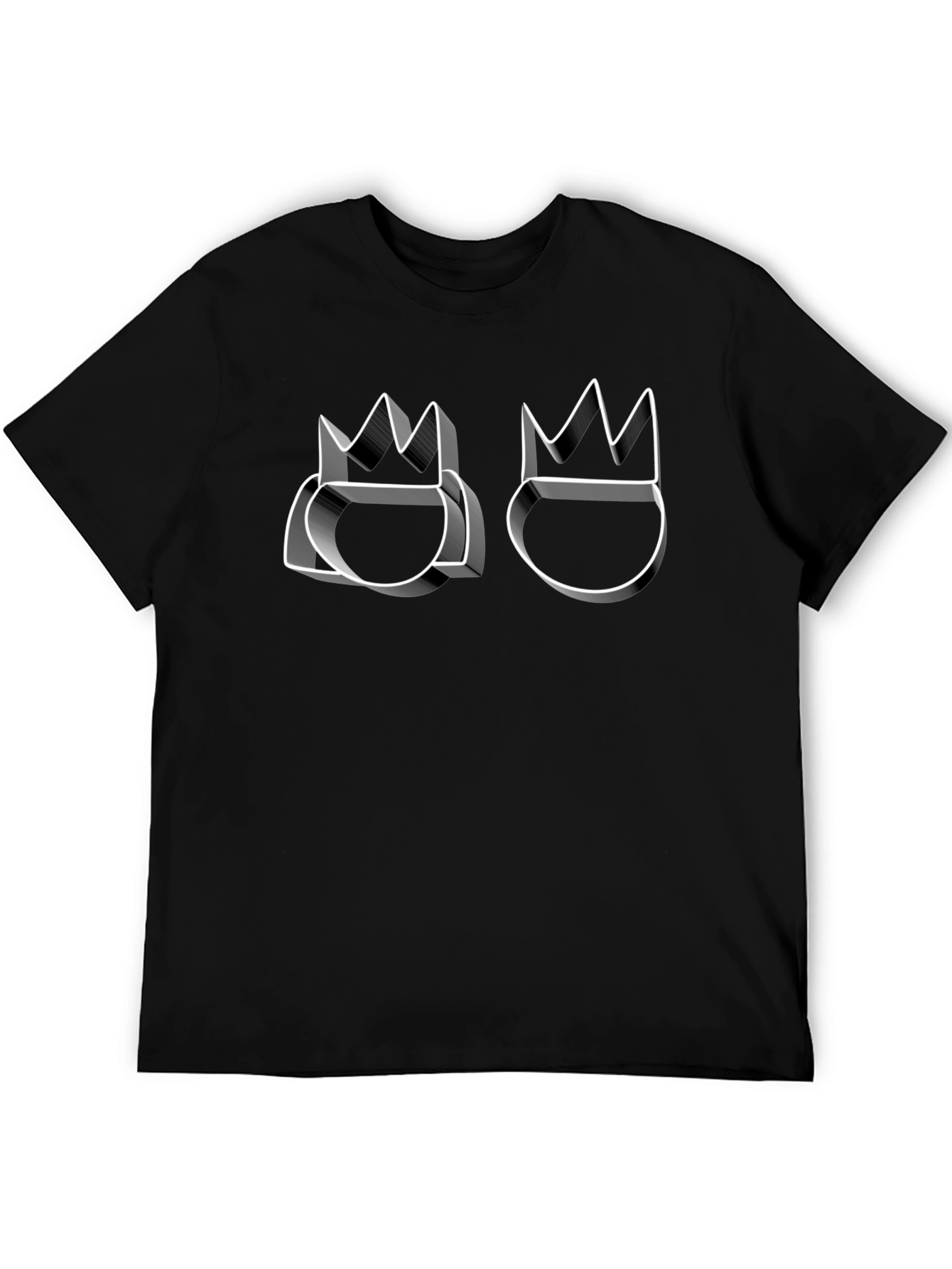 Graphic Black T-Shirt with Crown Design