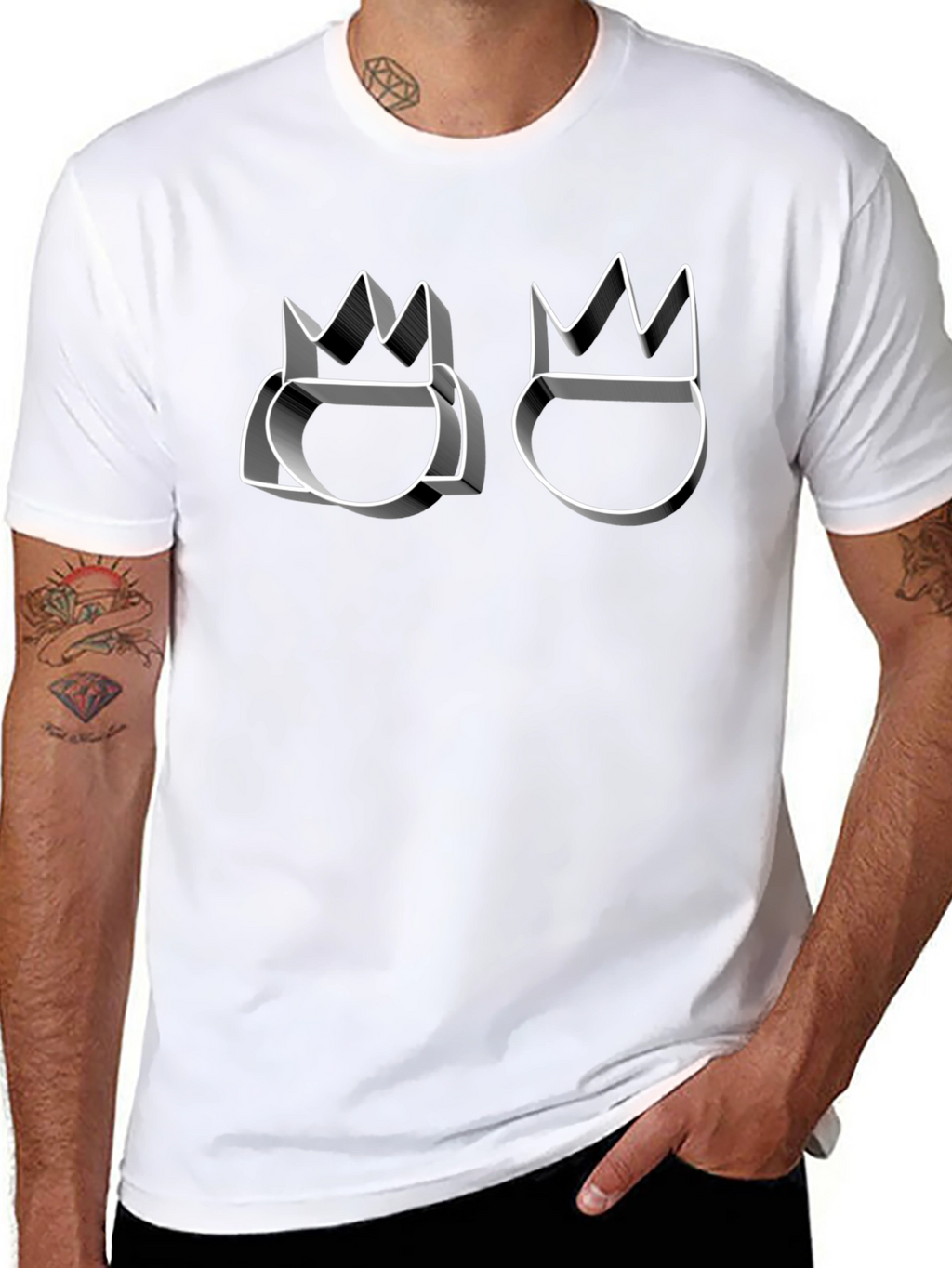 Graphic Black T-Shirt with Crown Design