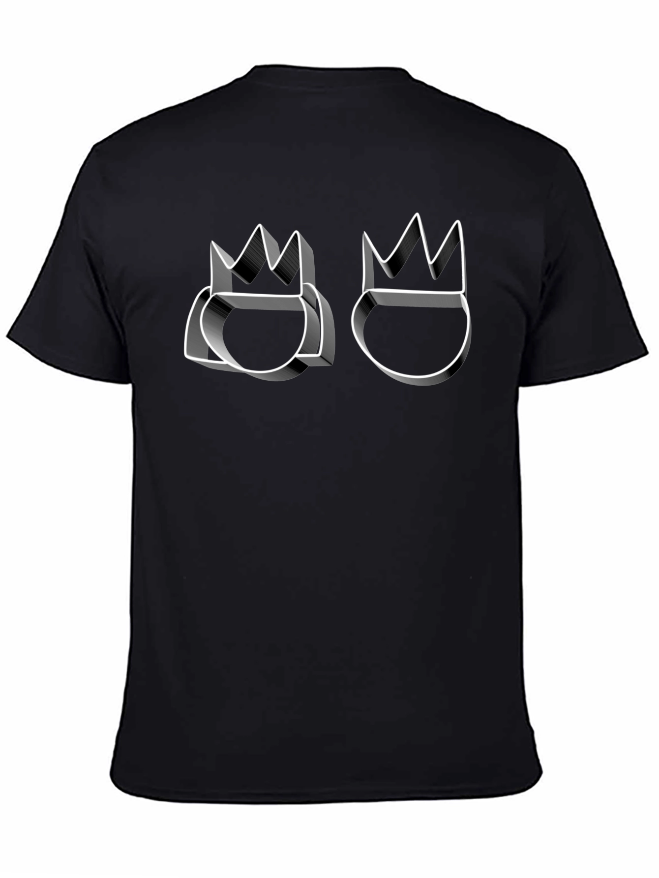 Graphic Black T-Shirt with Crown Design