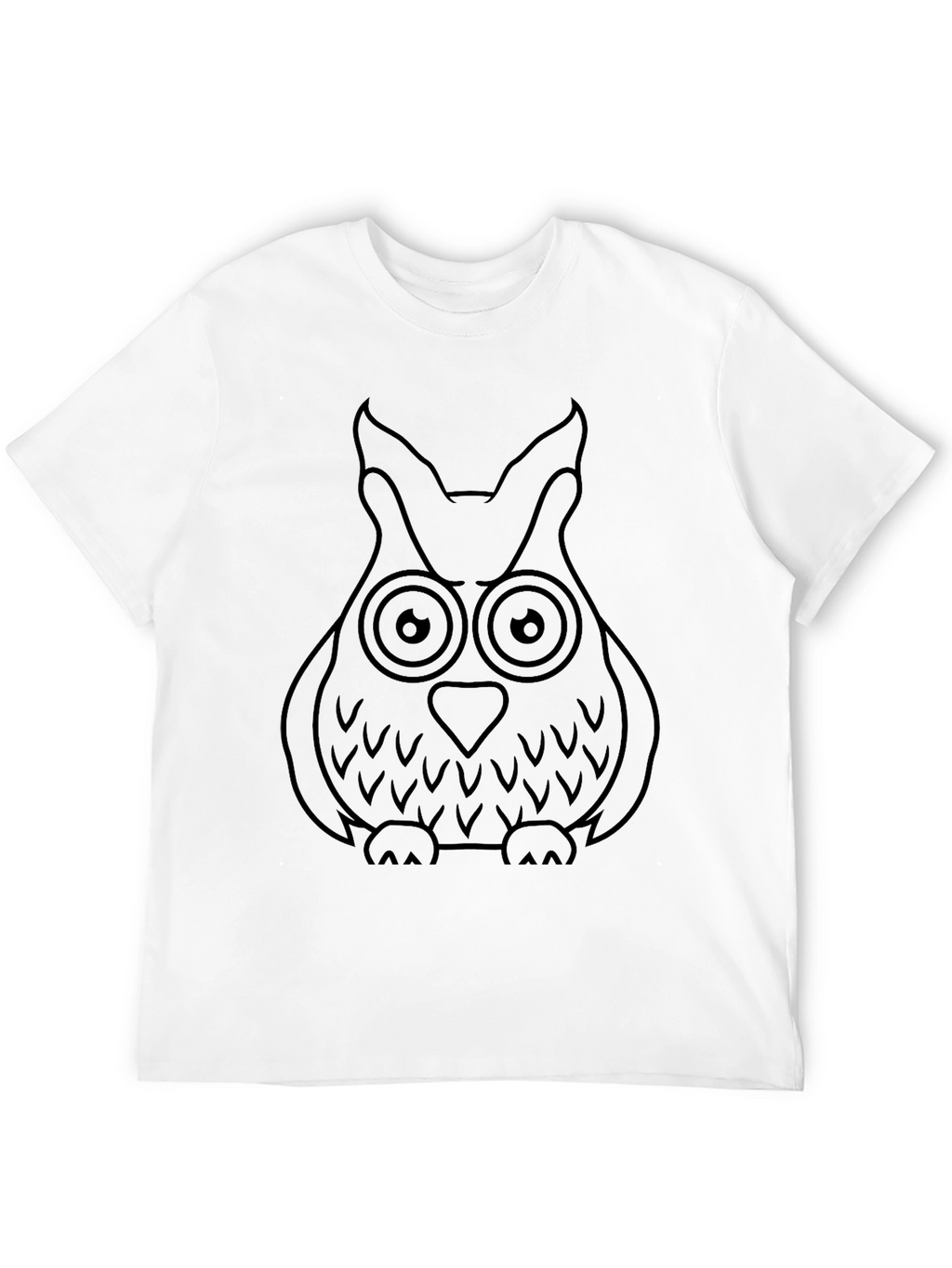 Mens Black Owl Graphic T-Shirt