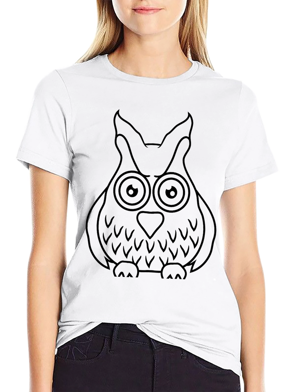Mens Black Owl Graphic T-Shirt