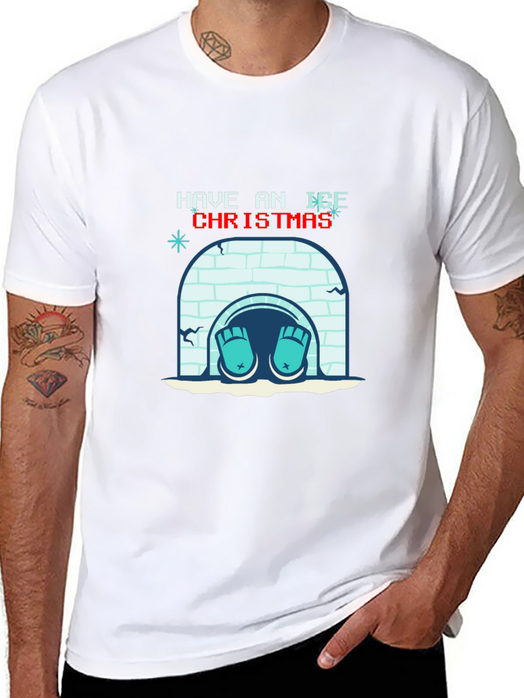 Ice Christmas Graphic Tee - Holiday Humor T-Shirt