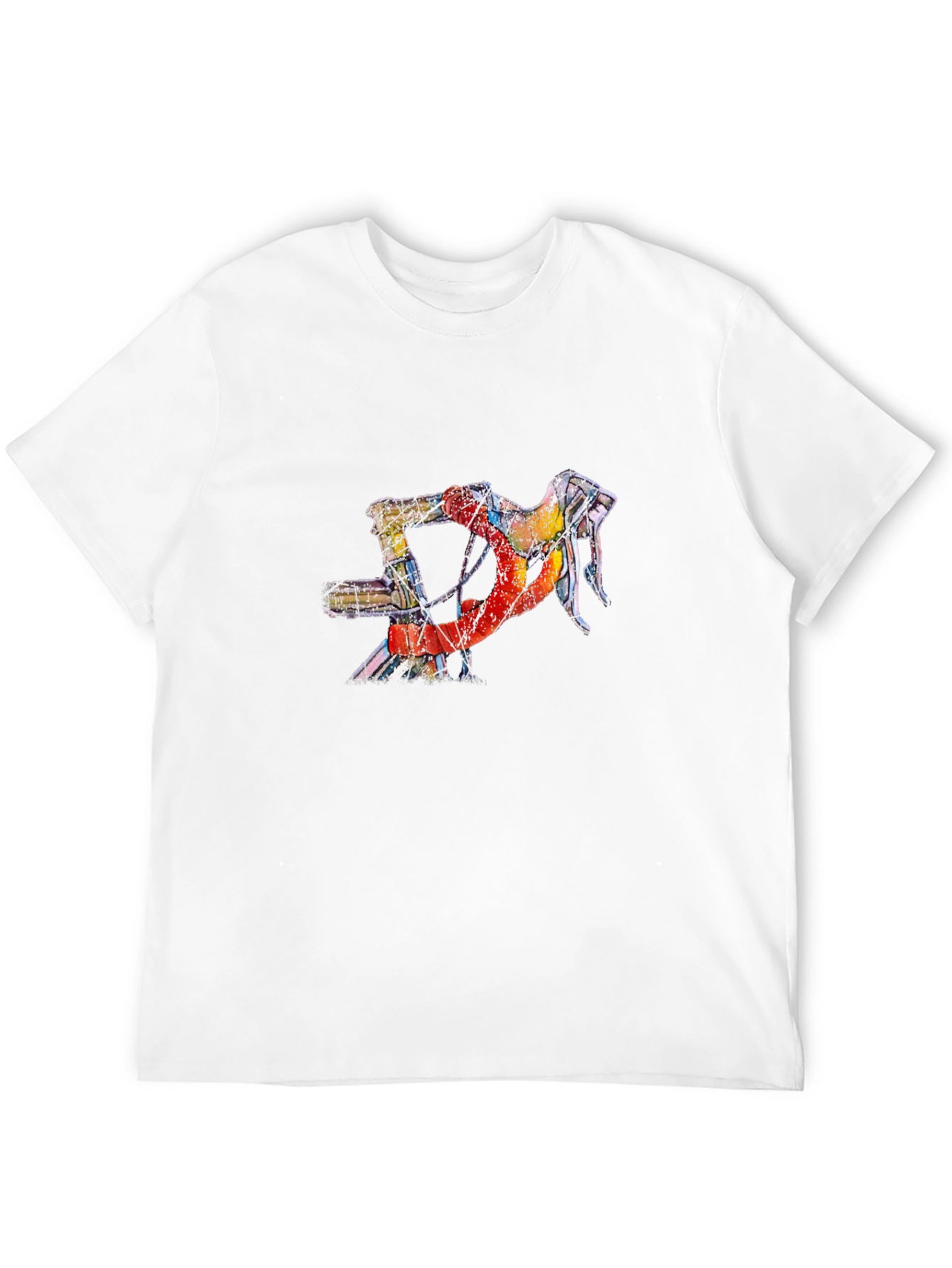 Abstract Bicycle Handlebar Graphic Tee - Black