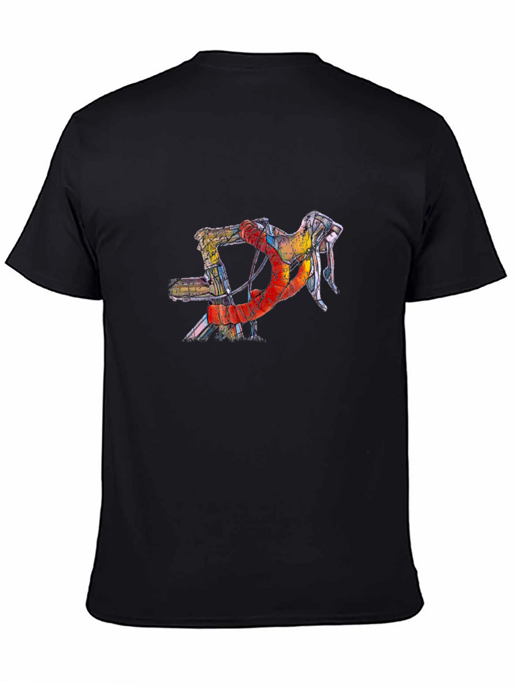 Abstract Bicycle Handlebar Graphic Tee - Black