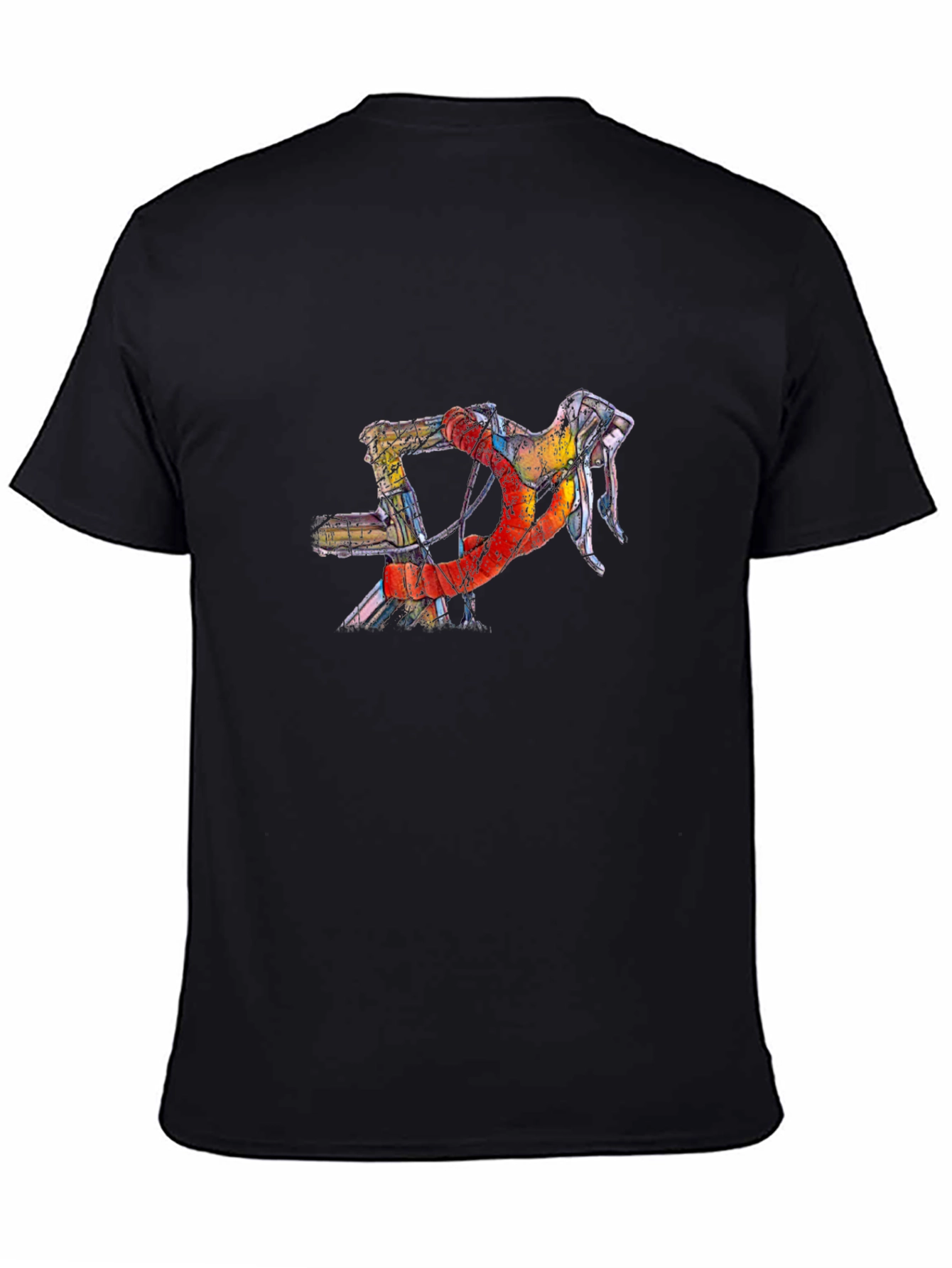 Abstract Bicycle Handlebar Graphic Tee - Black