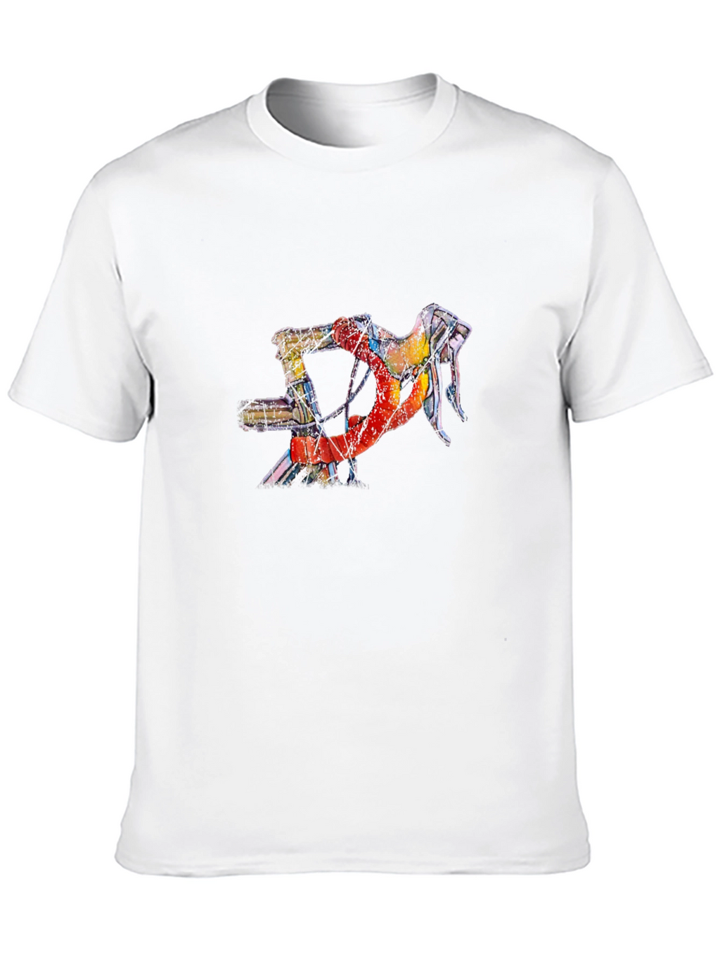 Abstract Bicycle Handlebar Graphic Tee - Black