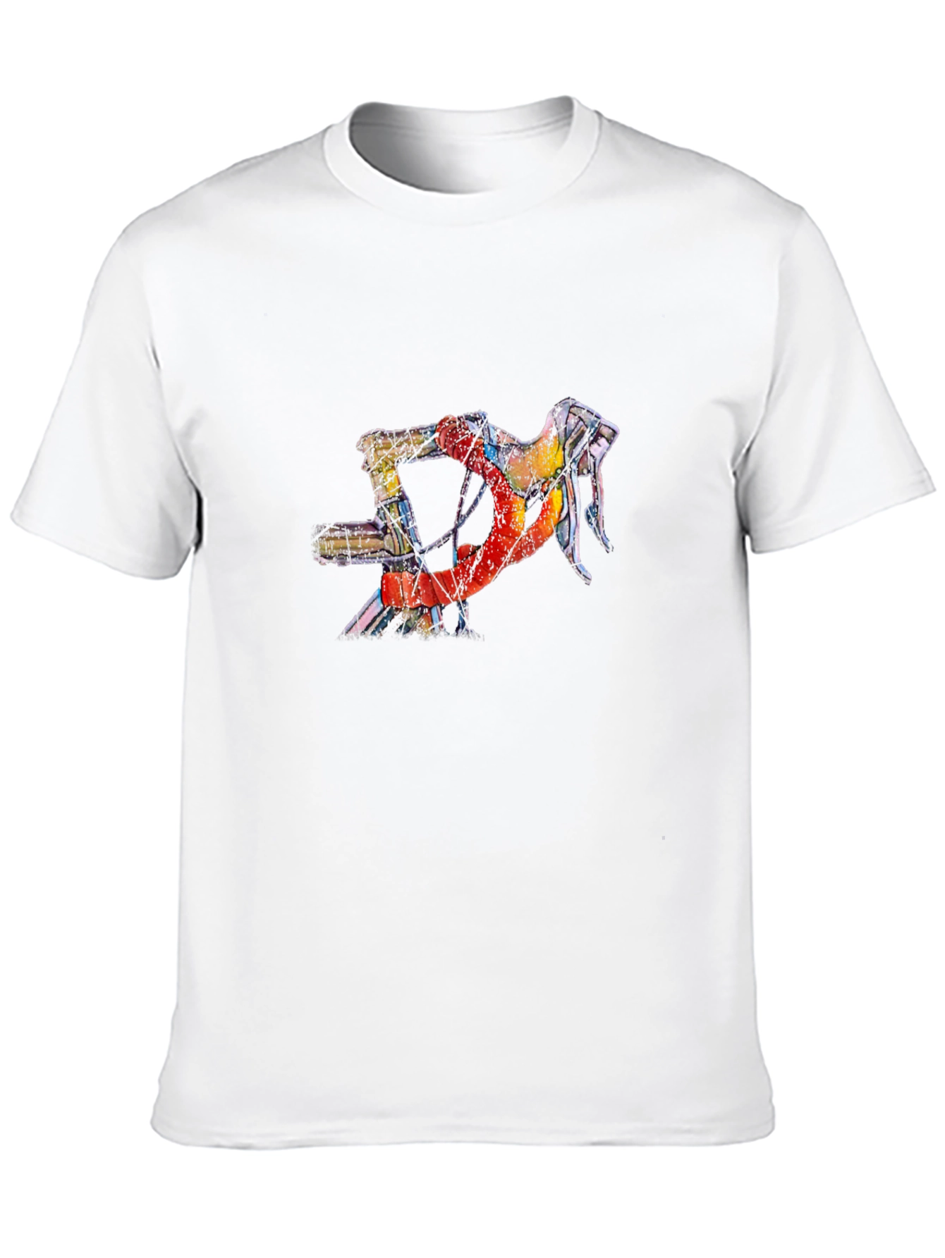 Abstract Bicycle Handlebar Graphic Tee - Black