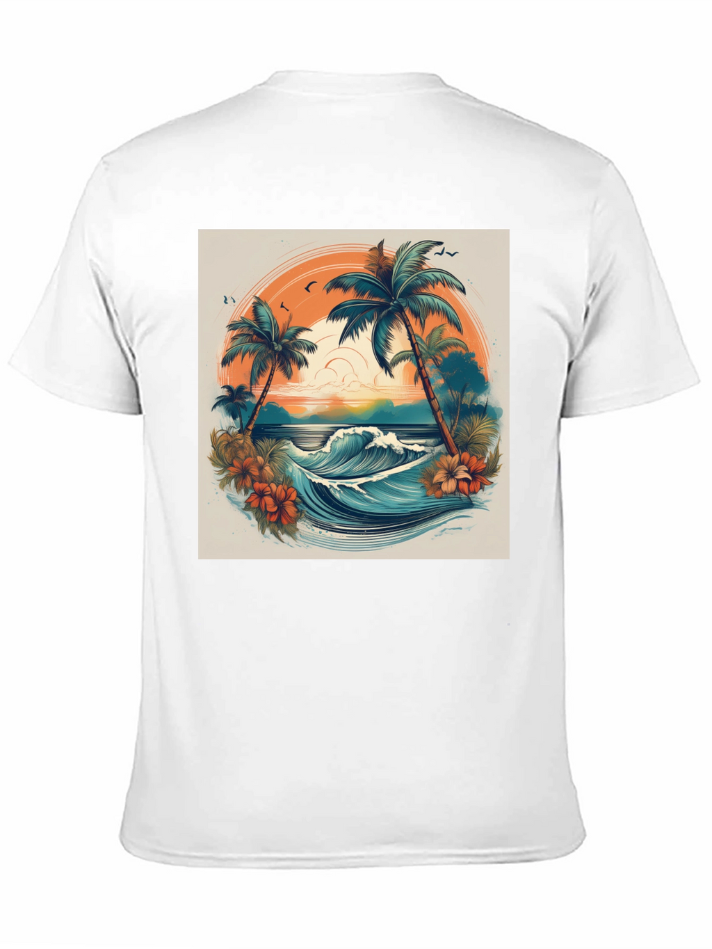 Tropical Paradise Graphic Tee - Beach Vibes