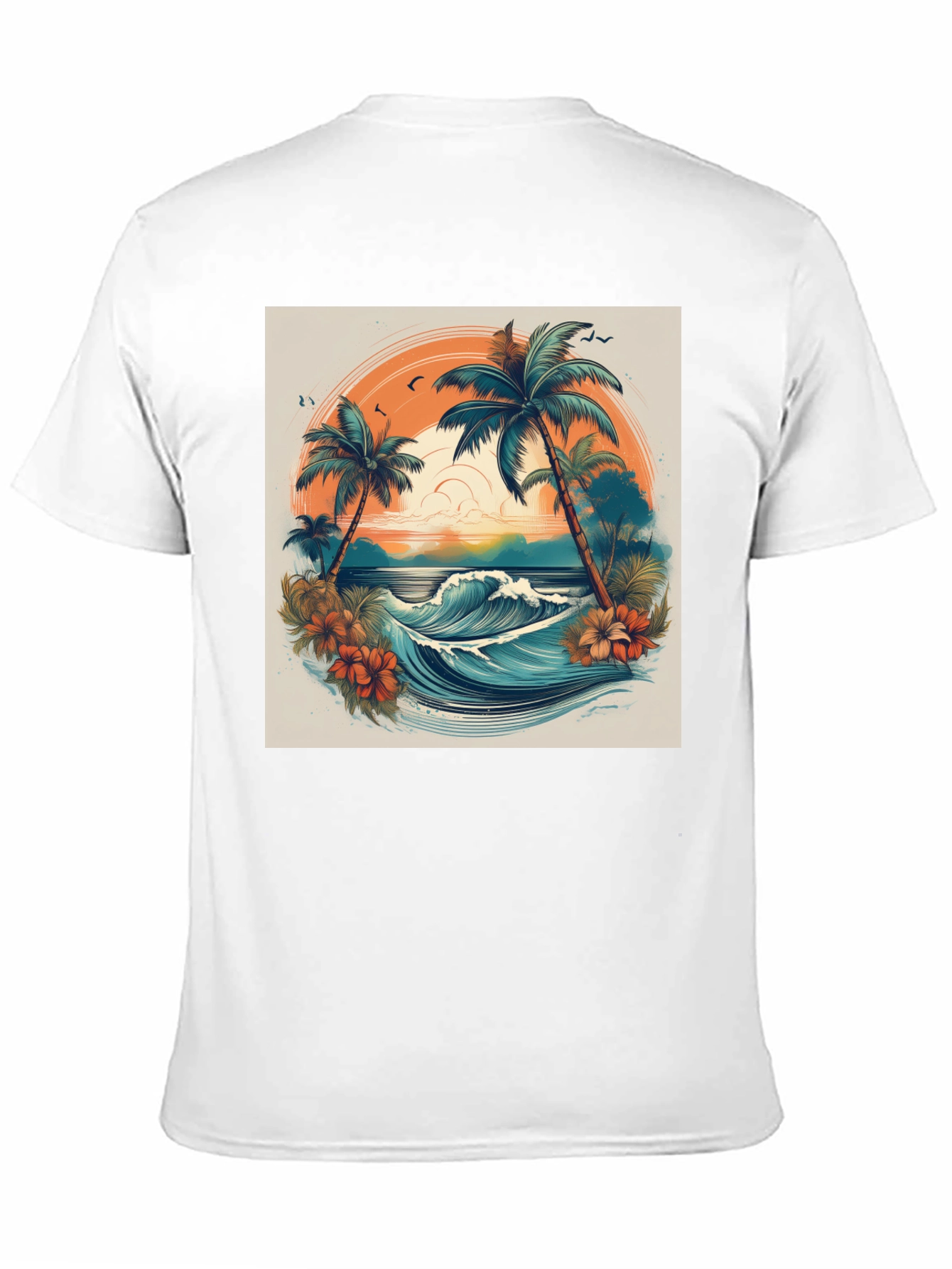Tropical Paradise Graphic Tee - Beach Vibes
