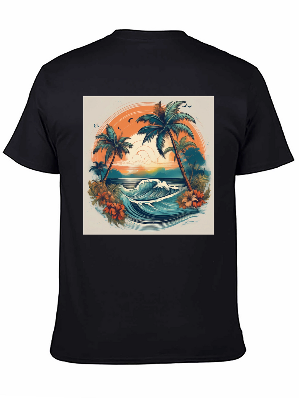 Tropical Paradise Graphic Tee - Beach Vibes