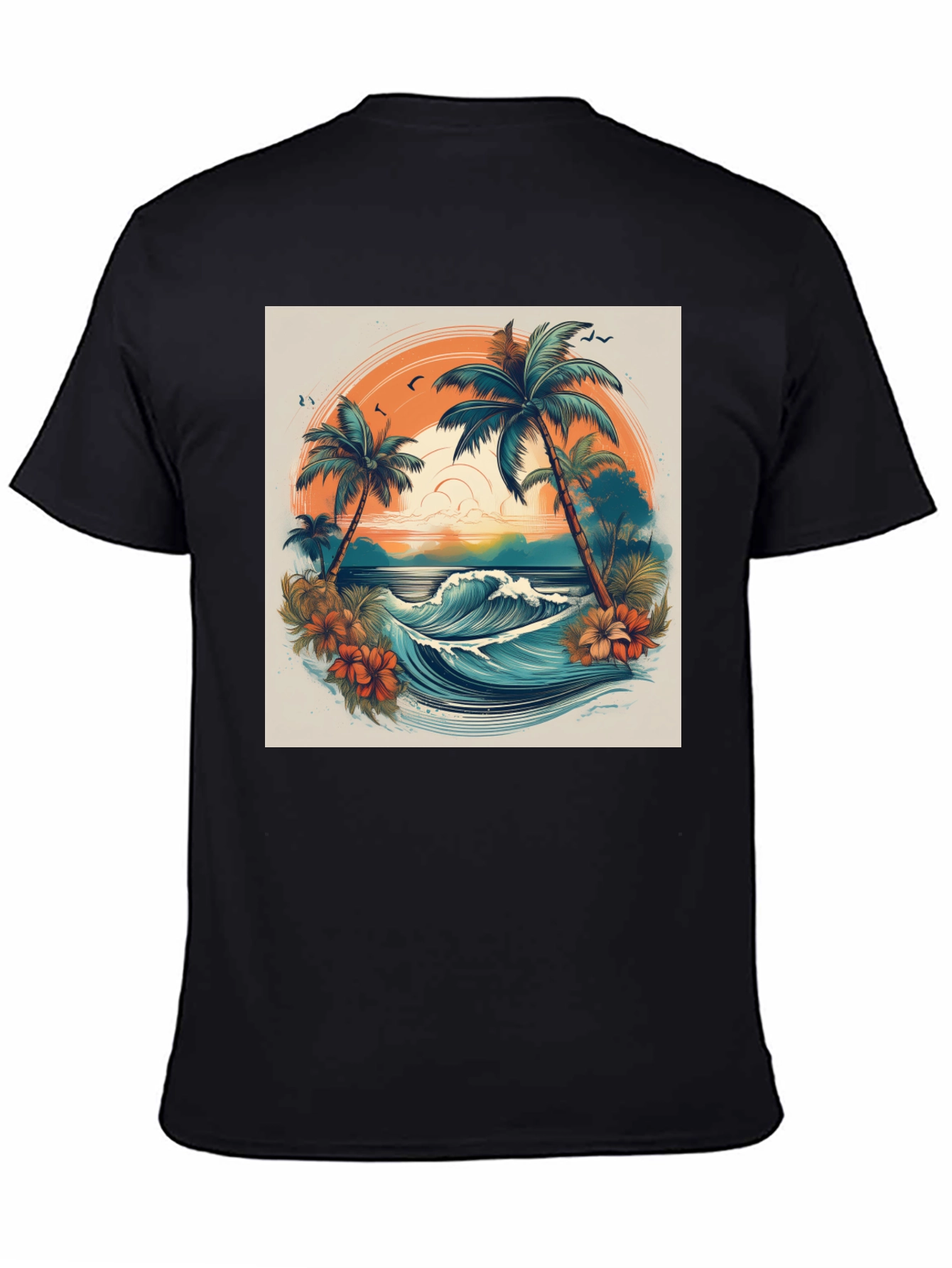 Tropical Paradise Graphic Tee - Beach Vibes