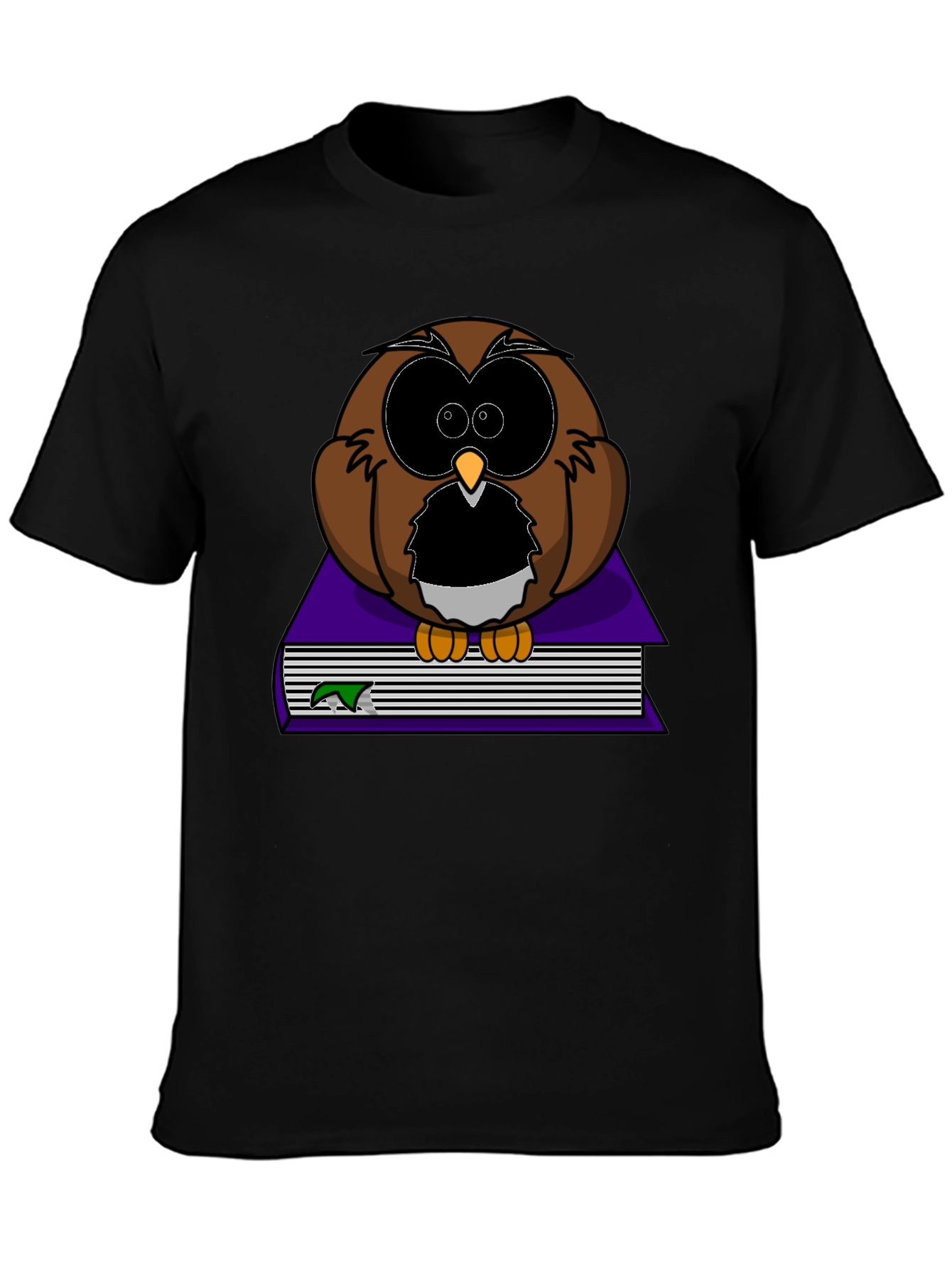 Owl on Book Graphic Tee - Black