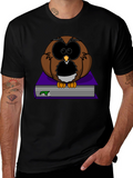 Owl on Book Graphic Tee - Black