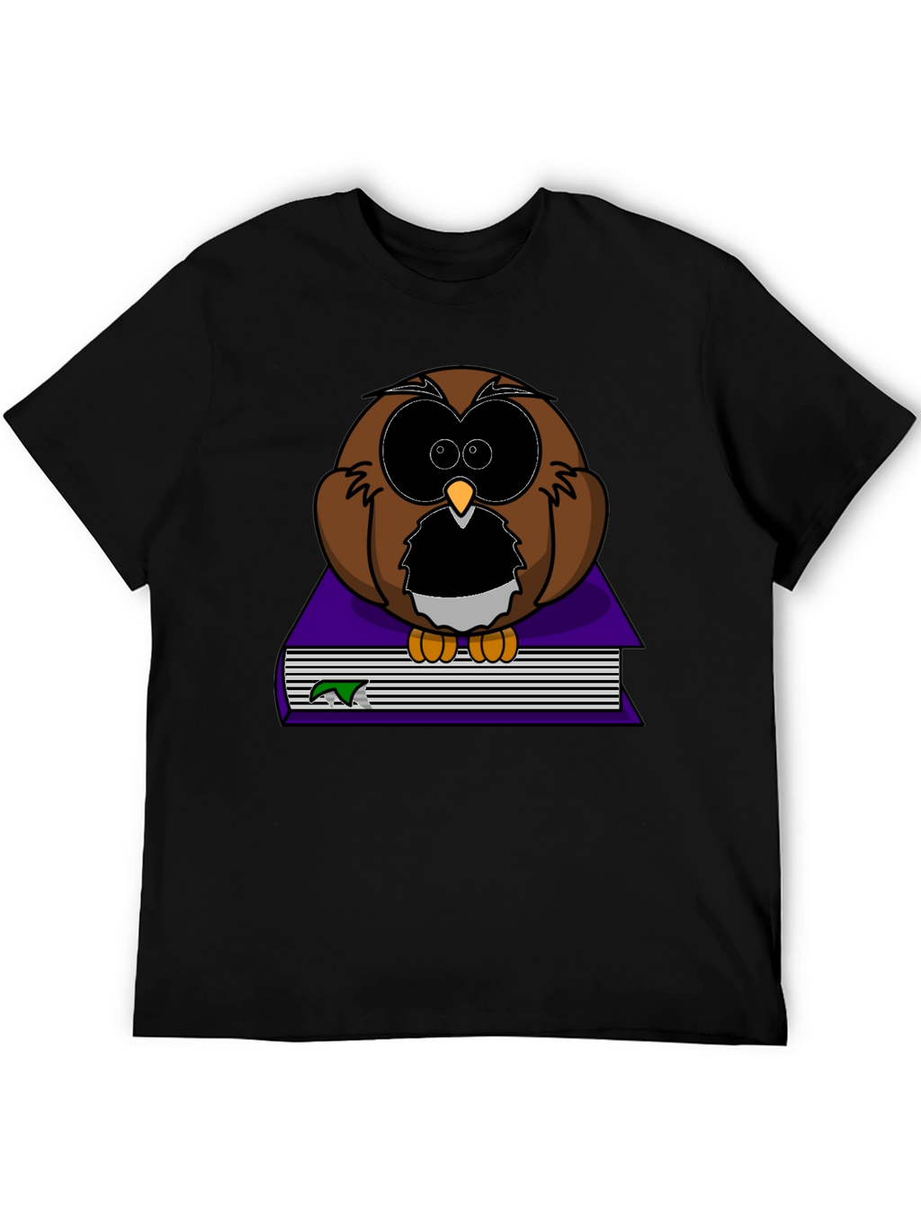 Owl on Book Graphic Tee - Black