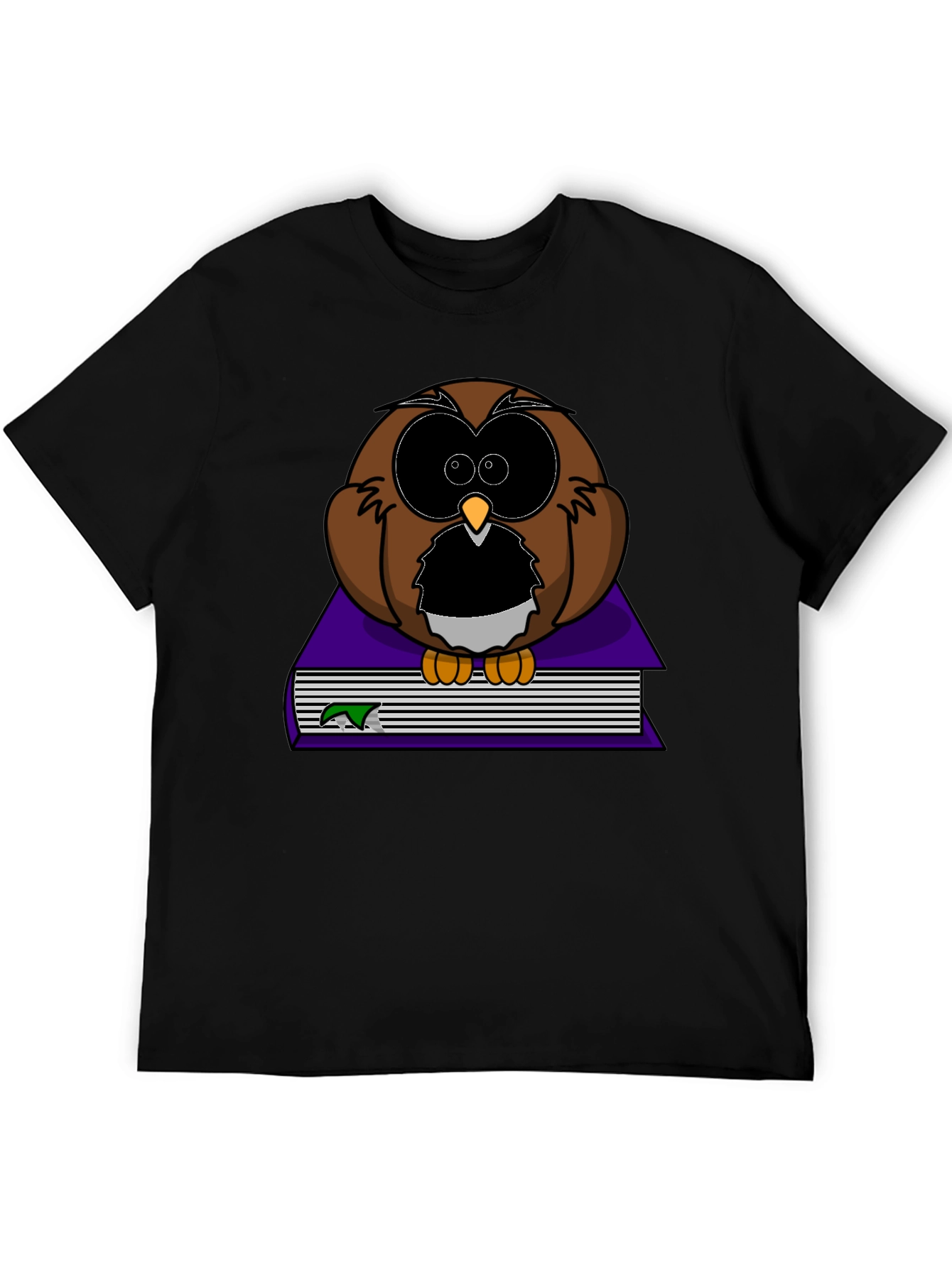 Owl on Book Graphic Tee - Black