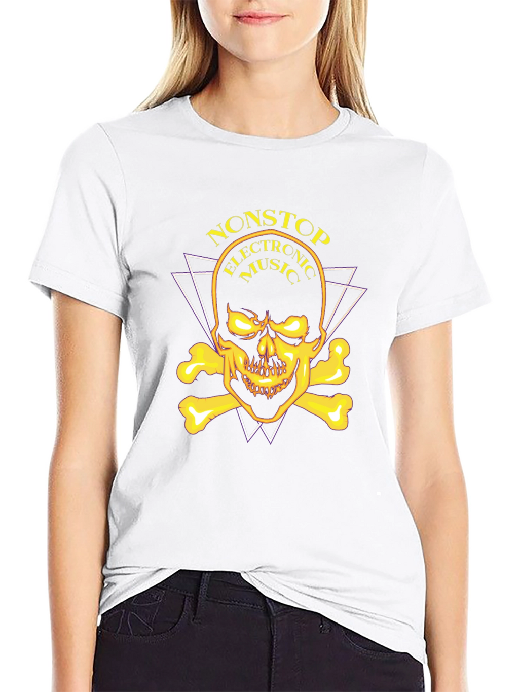 Nonstop Electronic Music Skull Graphic Tee