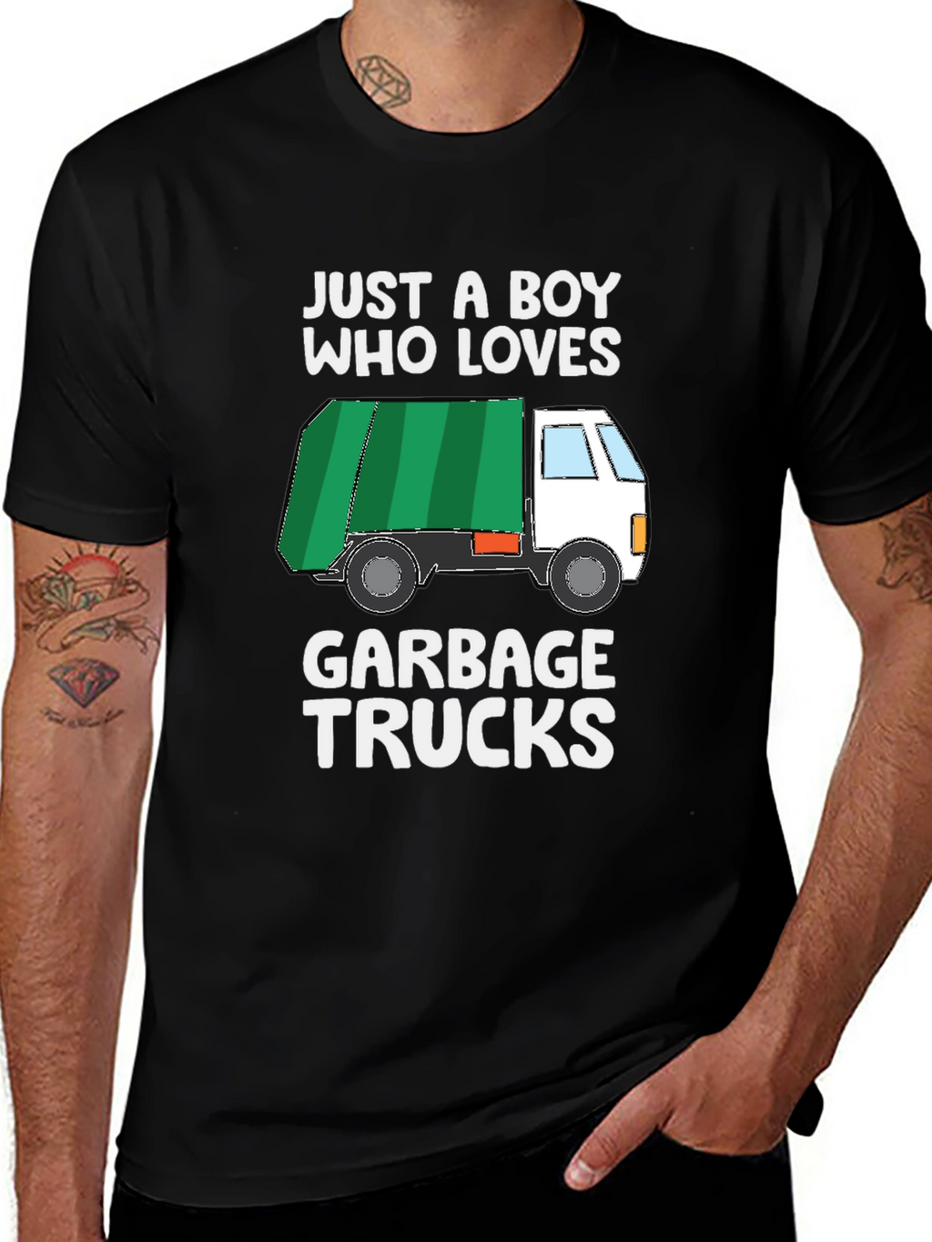 Boy Who Loves Garbage Trucks Graphic T-Shirt
