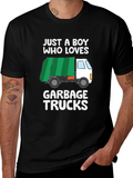 Boy Who Loves Garbage Trucks Graphic T-Shirt