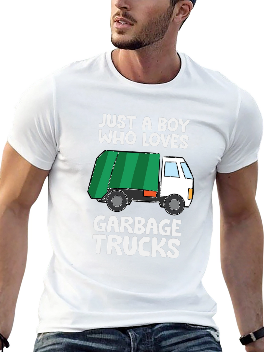 Boy Who Loves Garbage Trucks Graphic T-Shirt
