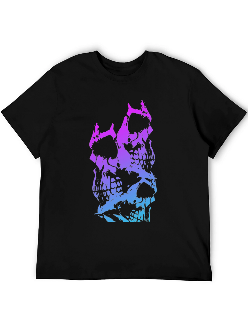 Skull Stack Graphic Tee - Black