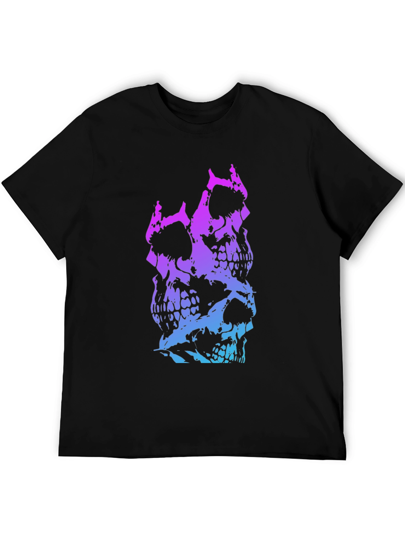 Skull Stack Graphic Tee - Black