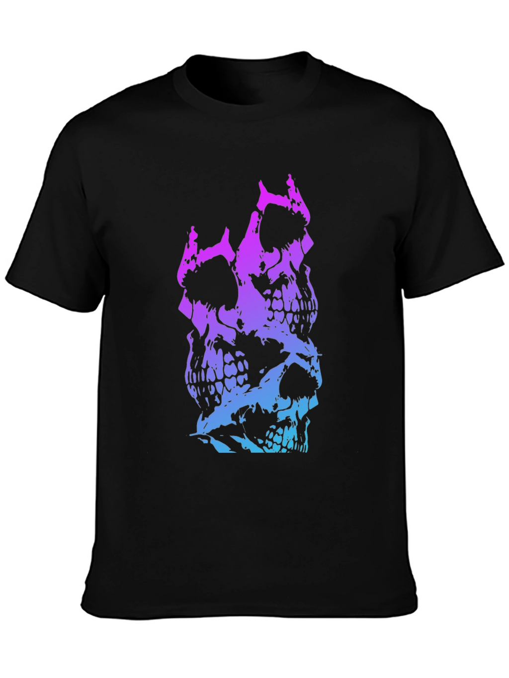 Skull Stack Graphic Tee - Black